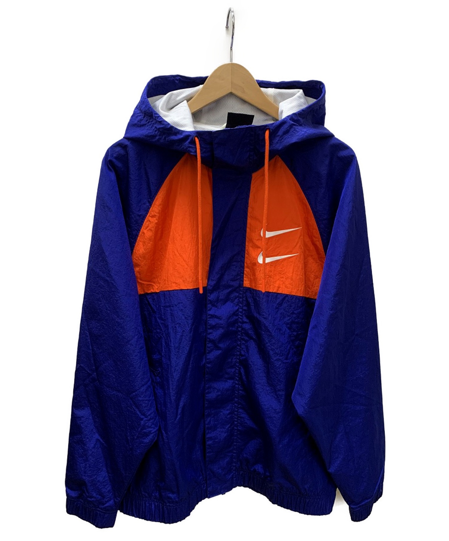 NIKE (ナイキ) フーデッドウーブンジャケット ブルー×オレンジ サイズ:SIZE L