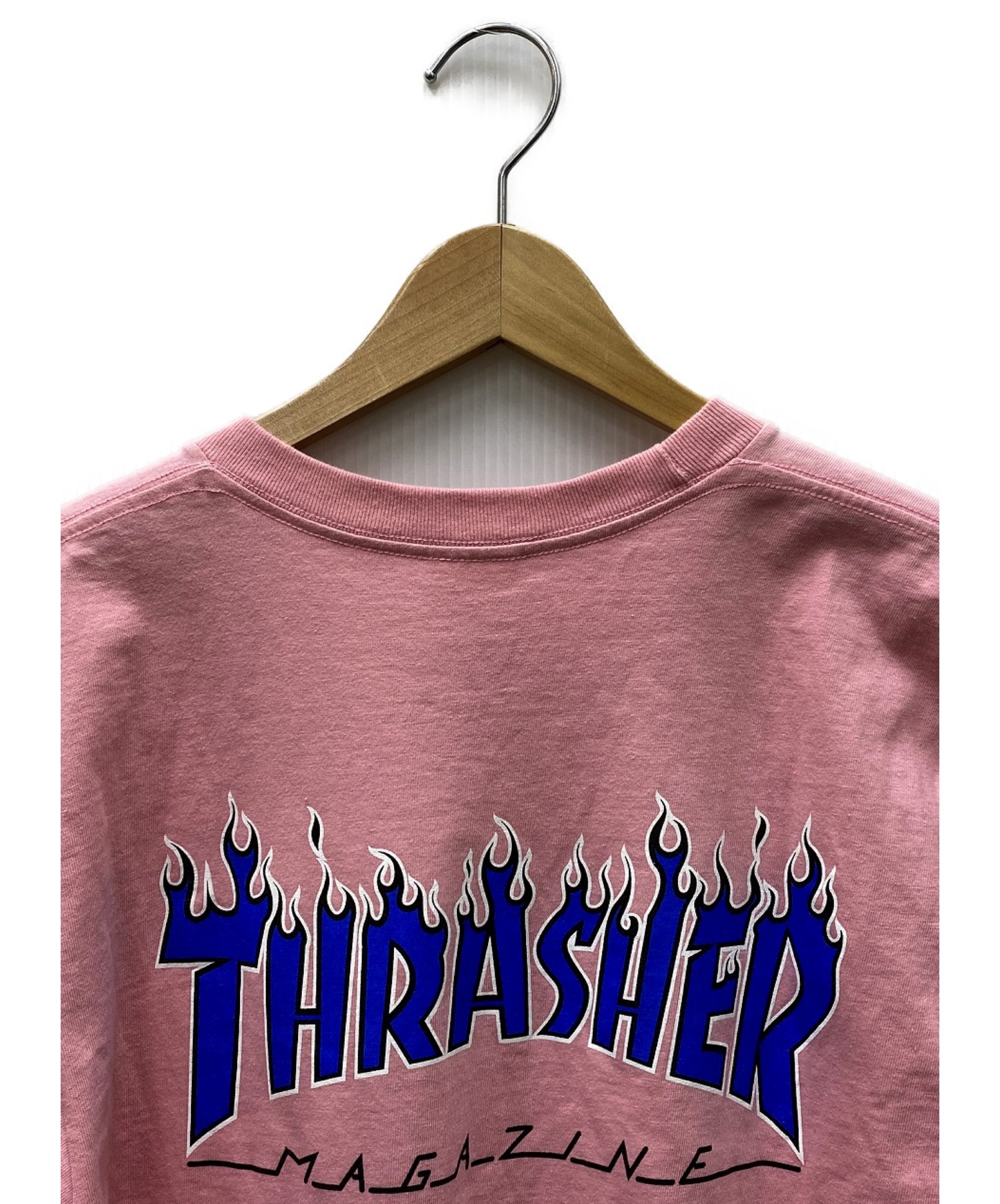 Supreme×THRASHER (シュプリーム×スラッシャー) コラボプリントTシャツ ピンク×ブルー サイズ:M