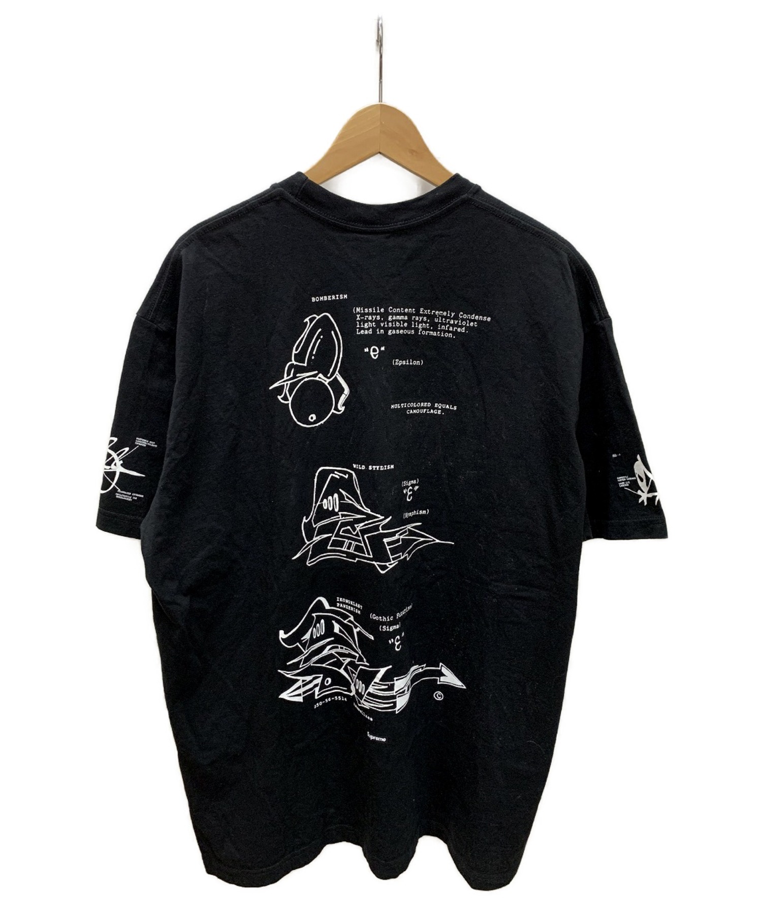 Supreme×Rammellzee (シュプリーム×ラメルジー) コラボプリントTシャツ ブラック×ホワイト サイズ:SIZE XL