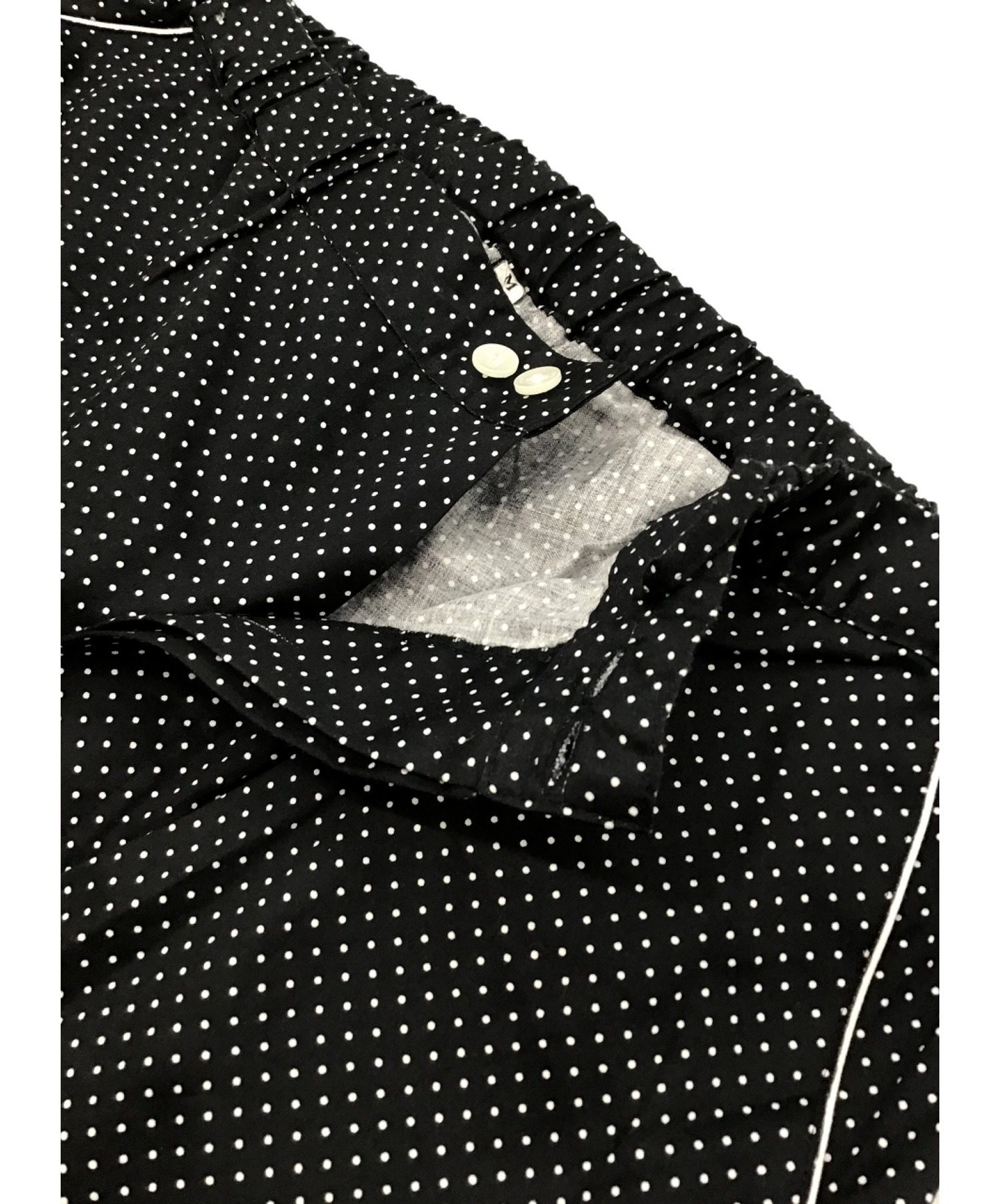 Yves Saint Laurent (イヴサンローラン) 古着パジャマセットアップ ブラック×ホワイト サイズ:M