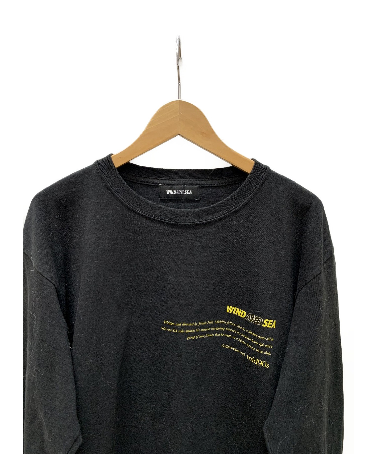 WIND AND SEA×mid90s (ウィンダンシー×ミッド90s) コラボプリントカットソー ブラック×イエロー サイズ:SIZE XL