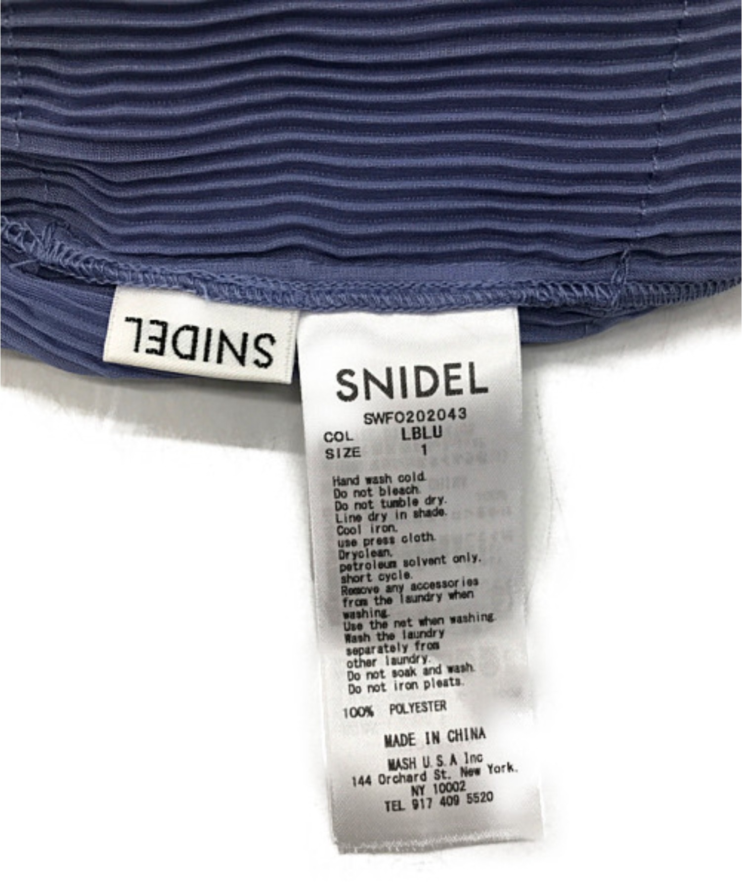 Snidel (スナイデル) ティアードシアープリーツワンピース ブルー サイズ:SIZE 1(S-M相当）