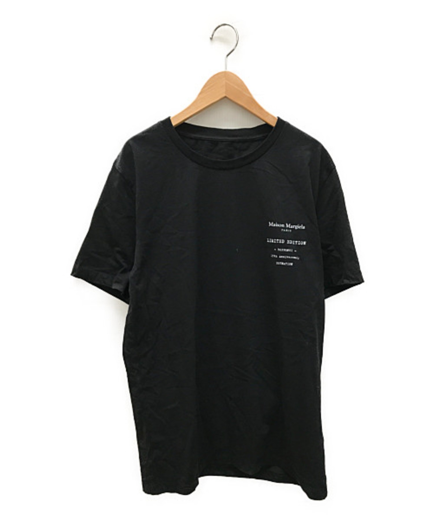 Maison Margiela 10×ESTNATION (メゾン マルジェラ10×エストネーション) フロントプリントTシャツ ブラック×ホワイト  サイズ:SIZE M