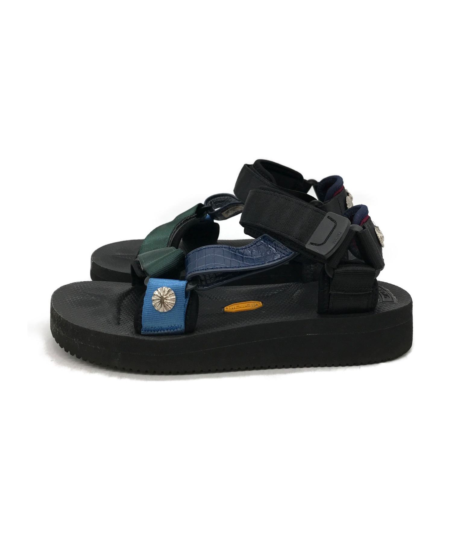 suicoke×TOGA (スイコック×トーガ) コラボスタッズスポーツサンダル ブラック×ネイビー サイズ:24cm DEPA-V2