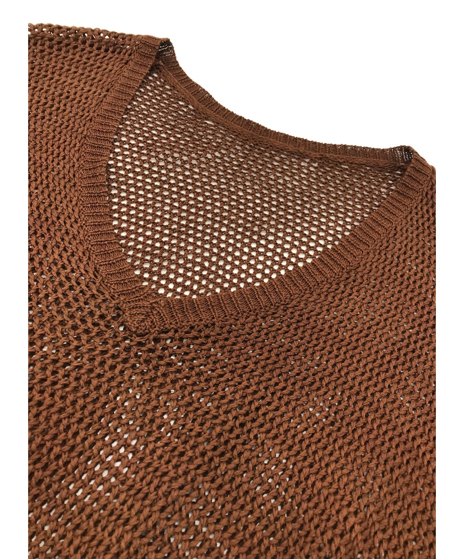DAIRIKU (ダイリク) フリンジニットベスト ブラウン サイズ:F Pullover Fringe Net Knit Vest
