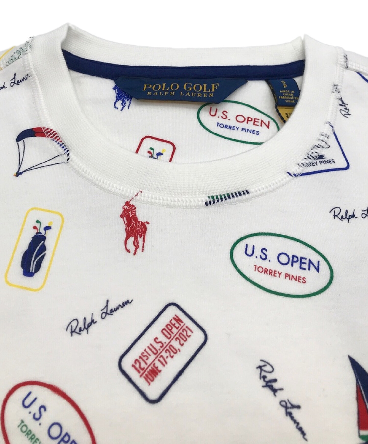 POLO GOLF RALPH LAUREN×The US Open (ポロゴルフラルフローレン) U.S. オープン ダブルニット グラフィック  スウェットシ ホワイト サイズ:SIZE S