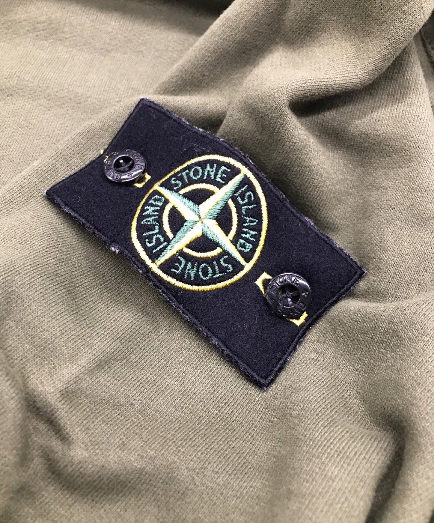 STONE ISLAND (ストーンアイランド) コットンスウェットプルオーバーパーカー グリーン サイズ:XL