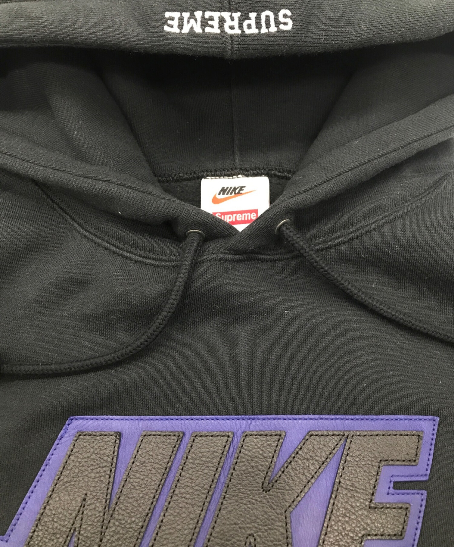 SUPREME×NIKE (シュプリーム×ナイキ) プルオーバーパーカー ブラック サイズ:SIZE S