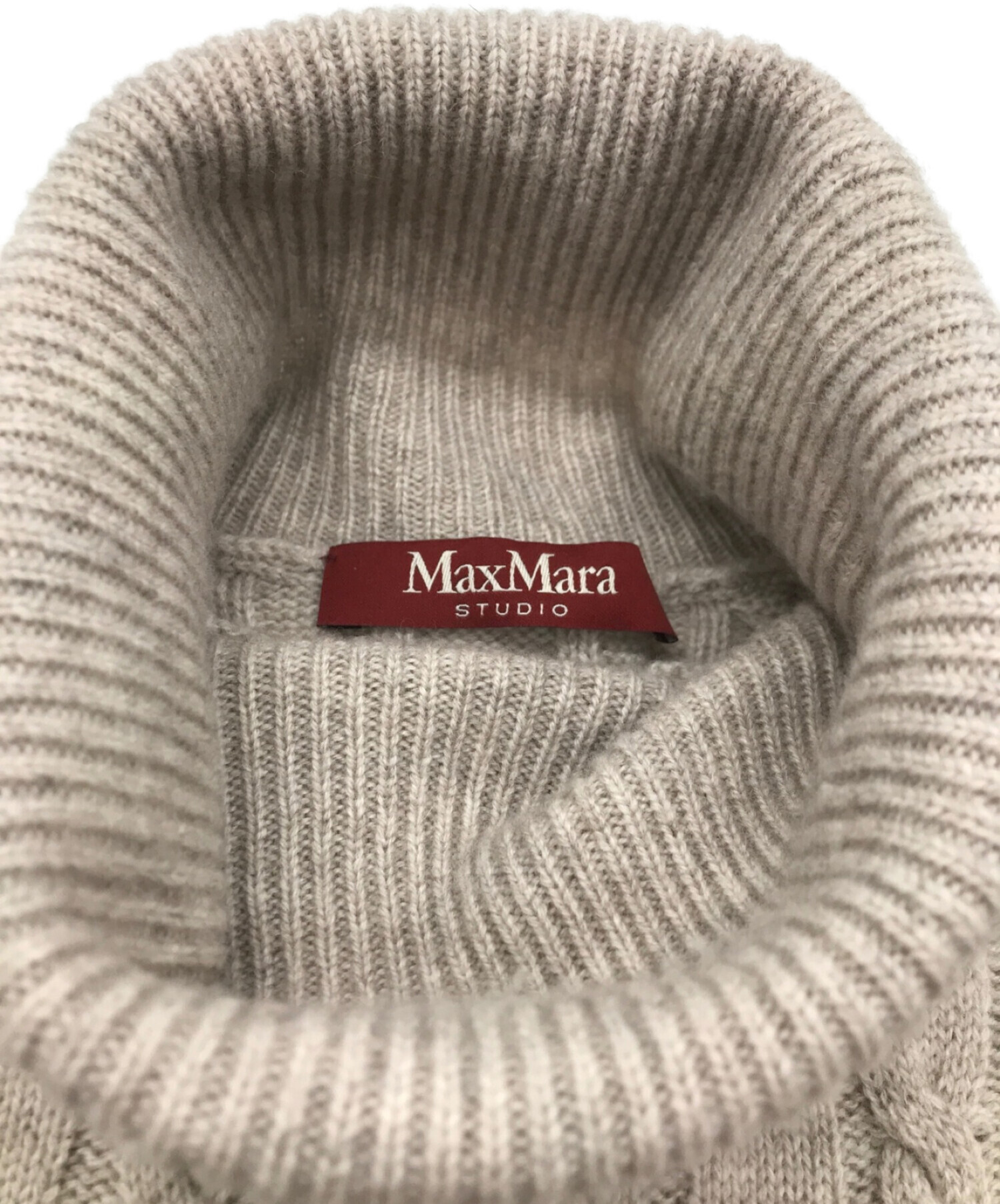 Max Mara Studio (マックスマーラ ストゥディオ) ケーブルニットワンピース ベージュ サイズ:SIZE S