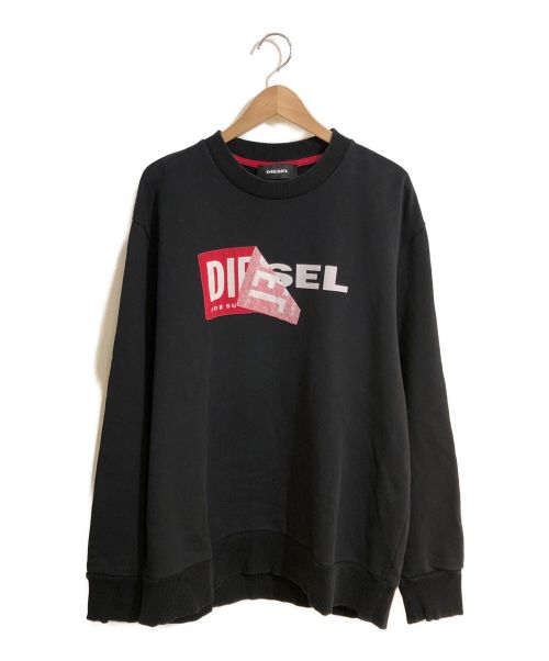 【中古・古着通販】DIESEL (ディーゼル) ロゴスウェット ブラック