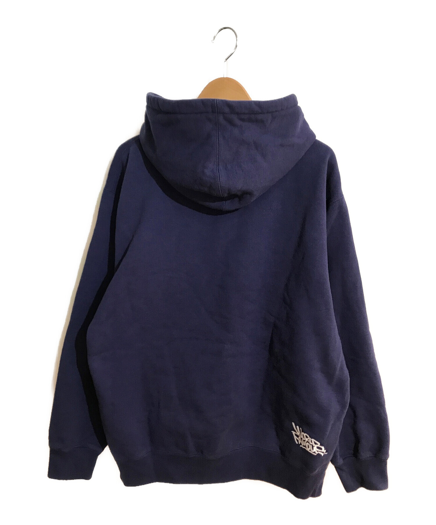 SUPREME (シュプリーム) Handstyle Hooded Sweatshirt 21SS/ハンドスタイル フーディ スウェットシャツ  ネイビー サイズ:L