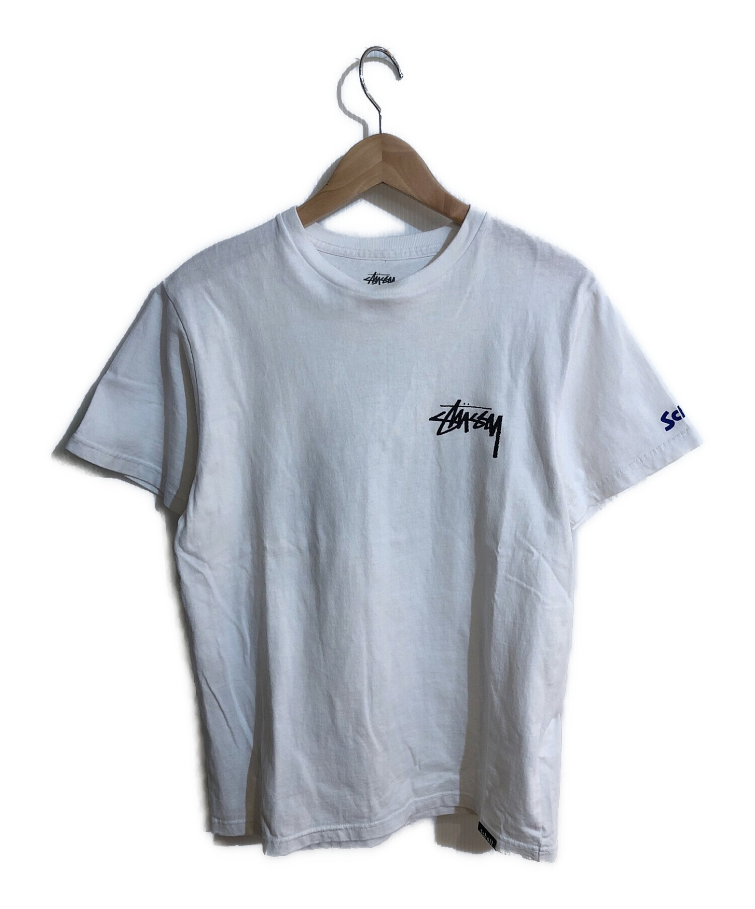 stussy× schott (ステューシー×ショット) 100周年記念ハーレーTシャツ ホワイト サイズ:Ｍ