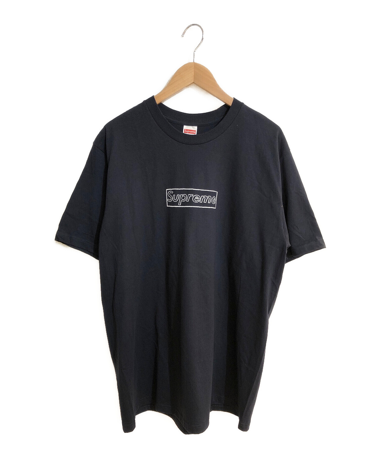 SUPREME (シュプリーム) KAWS Chalk Logo Tee/カウズチョークロゴTシャツ ネイビー サイズ:Ｌ