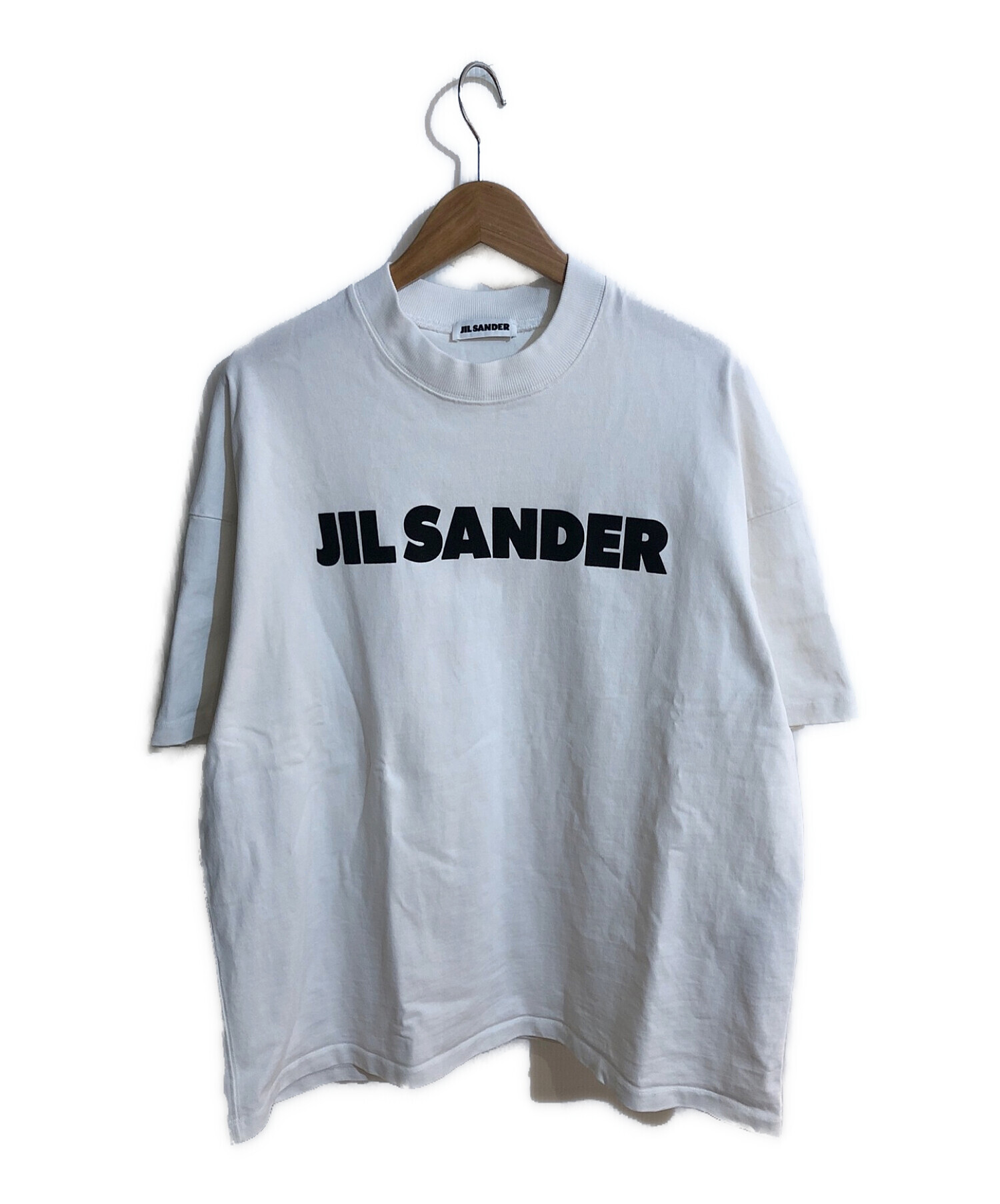 JIL SANDER (ジルサンダー) ボトルネック オーバーサイズ 半袖 Tシャツ ホワイト サイズ:Ｓ