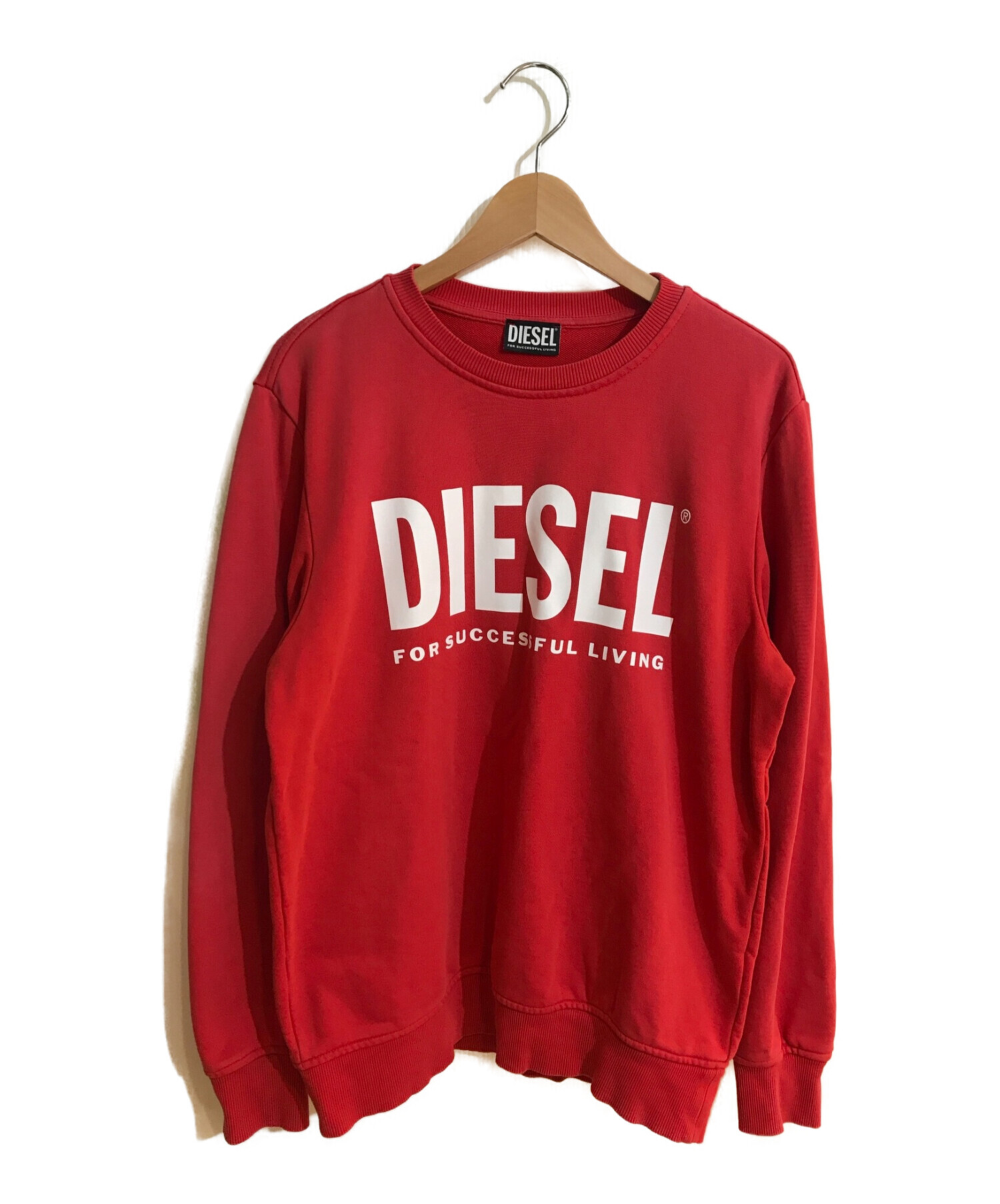 DIESEL (ディーゼル) S-GIRK-ECOLOGO FELPA / ロゴスウェット レッド サイズ:SIZE M