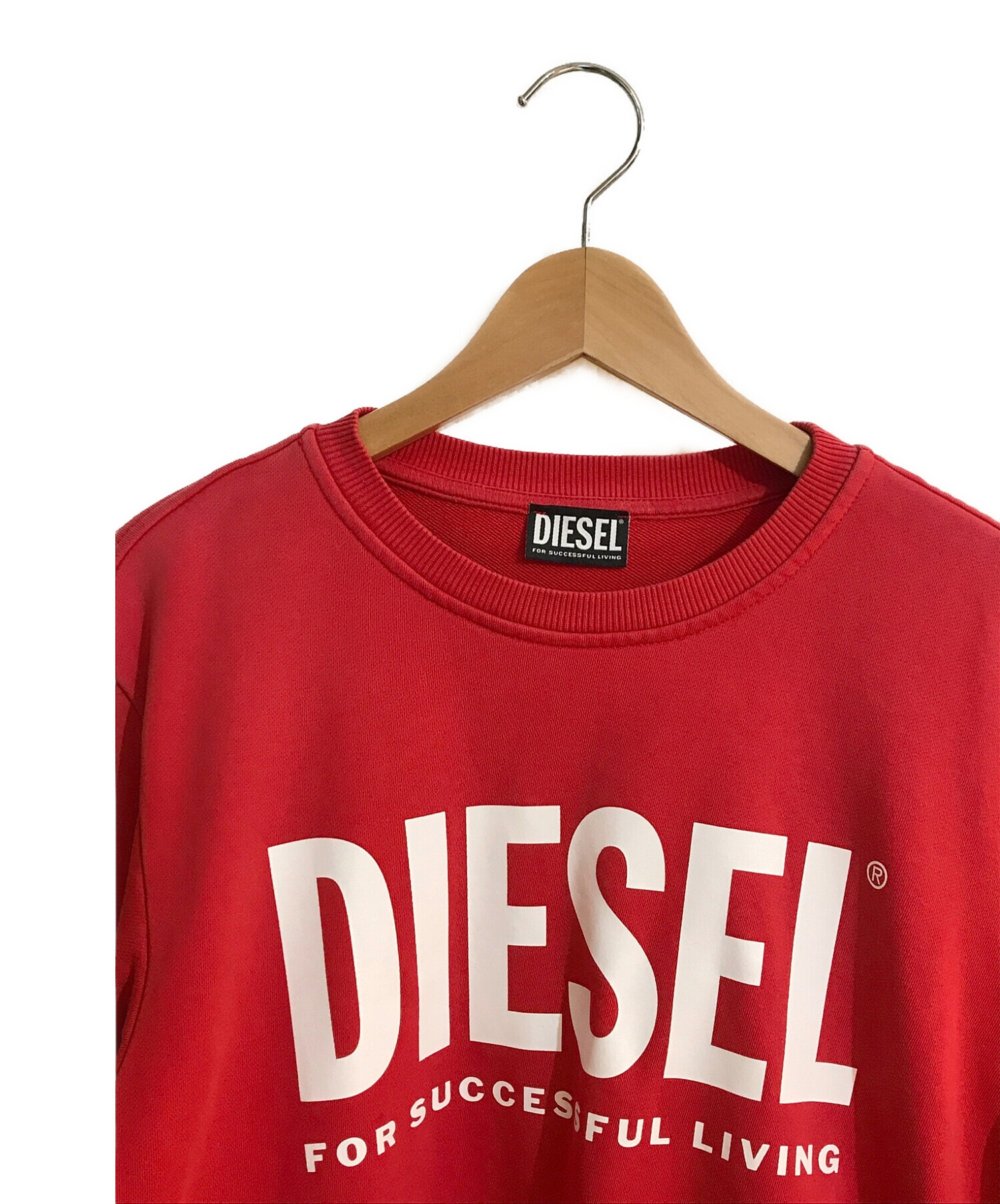 DIESEL (ディーゼル) S-GIRK-ECOLOGO FELPA / ロゴスウェット レッド サイズ:SIZE M