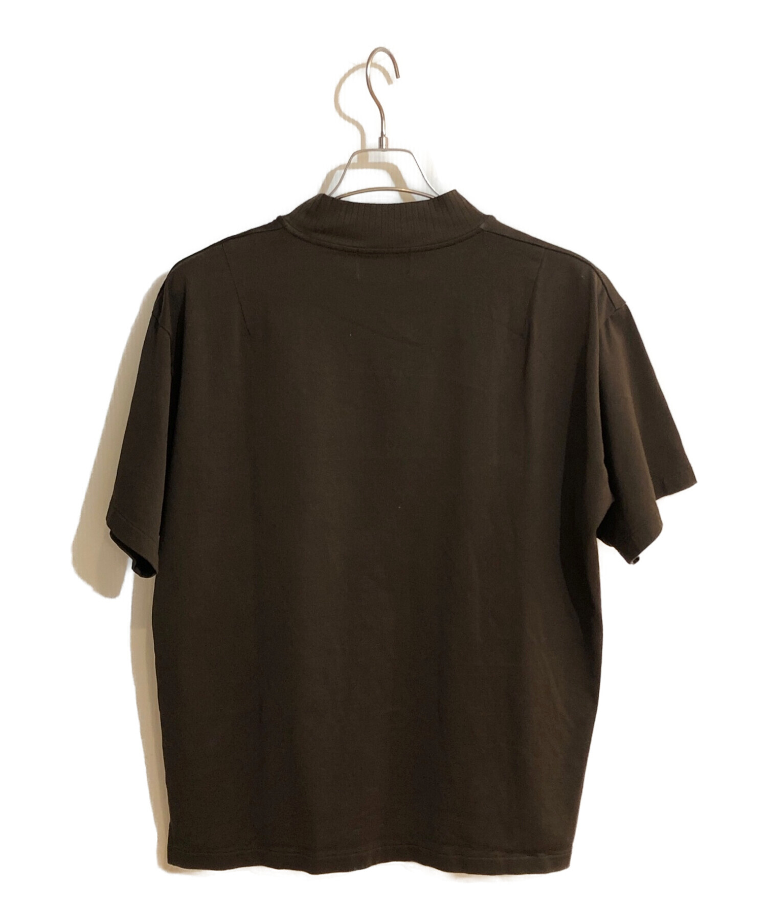 WEWILL (ウィーウィル) MOCK NECK T-SHIRT　モックネックTシャツ ブラウン サイズ:SIZE 3