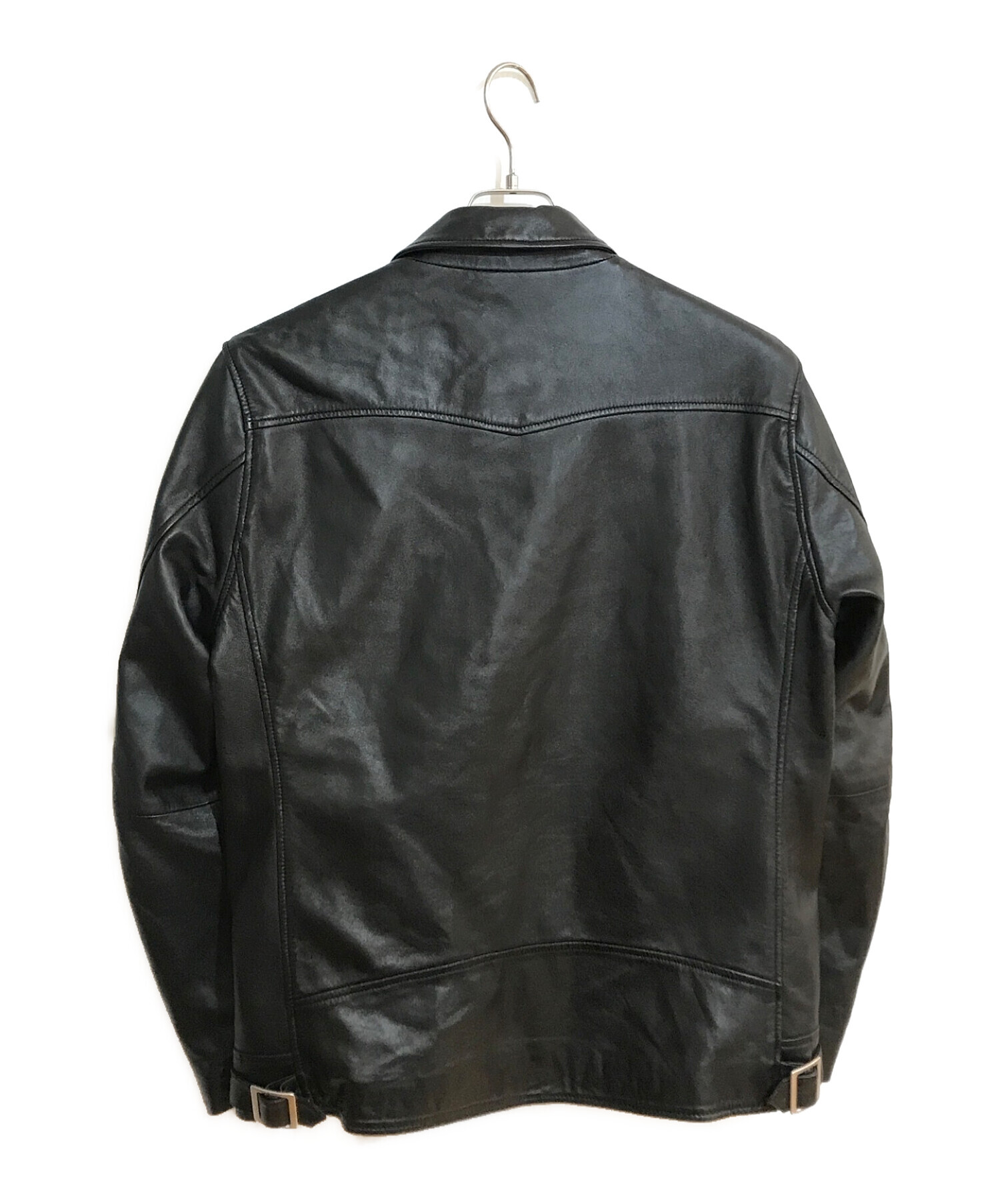 THE CRIME (ザクライミー) SINGLE RIDERS LAMB LEATHER JACKET/シングル ライダース ラムレザージャケット  ブラック サイズ:XL