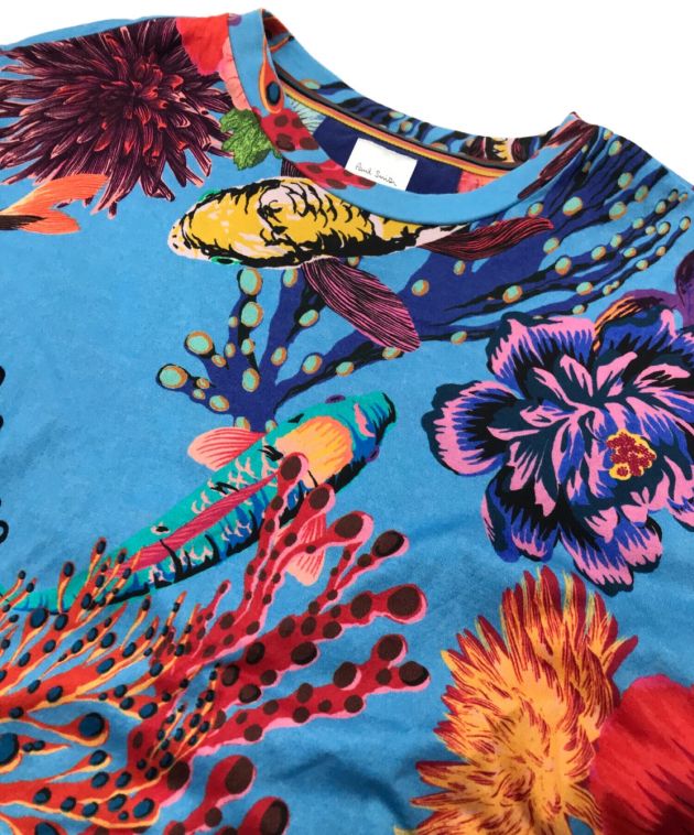 PAUL SMITH (ポールスミス) KOI HAWAIIAN ALL OVER PRINT T-SHIRT/コイ ハワイアン オール  オーバープリント ティーシャツ ブルー サイズ:MEDIUM