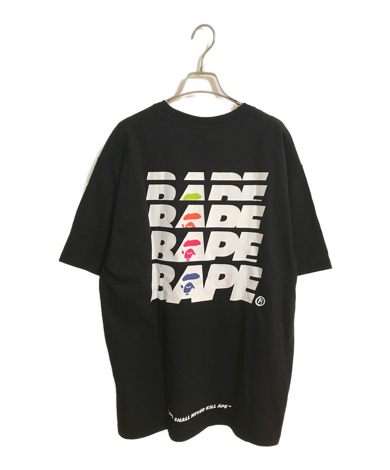 A BATHING APE (ア ベイシング エイプ) バックプリントTシャツ ブラック サイズ:2XL
