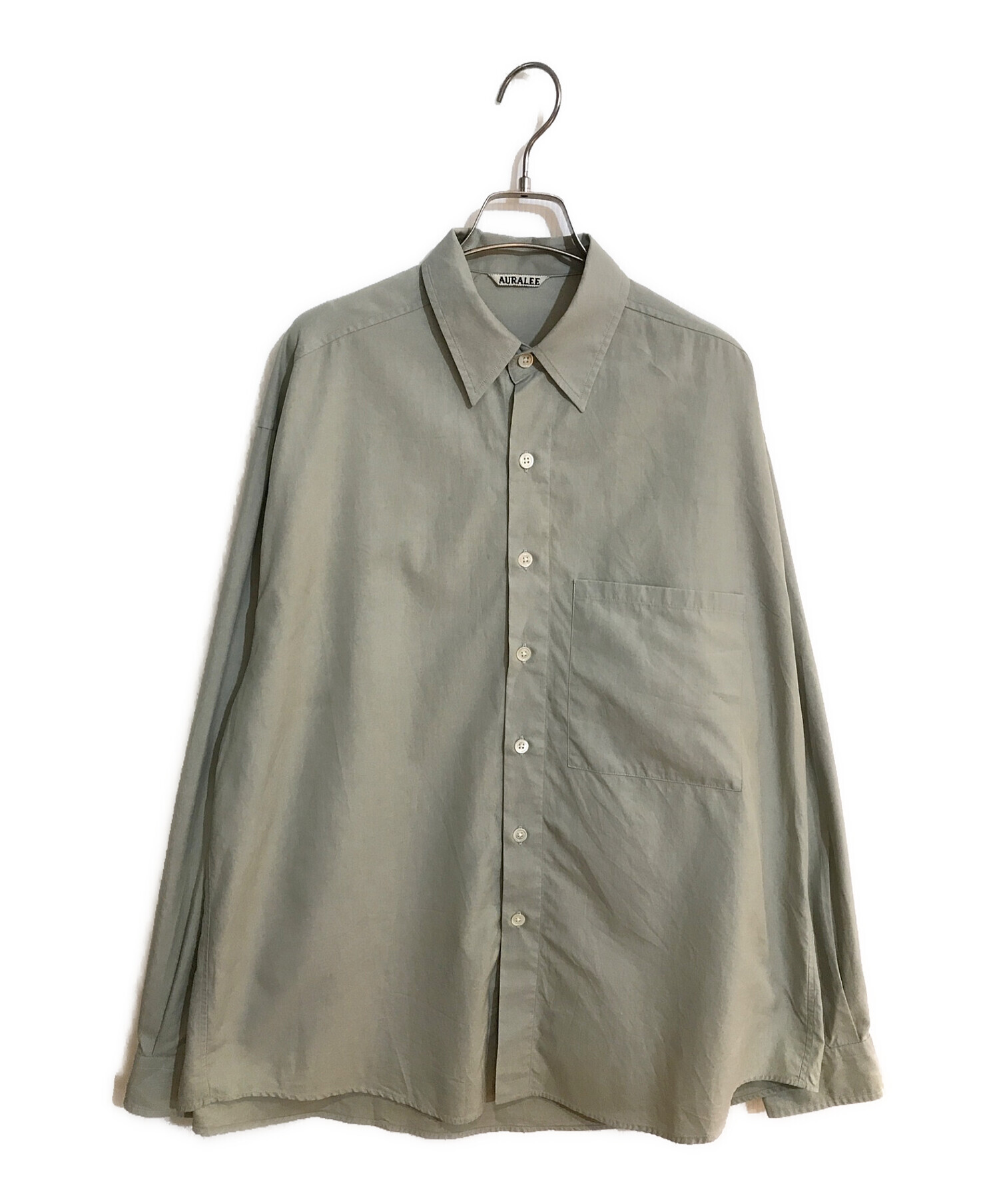 中古・古着通販】AURALEE (オーラリー) WASHED FINX TWILL BIG SHIRTS/ウォッシュド フィンクス ツイルシャツ  ビッグシャツ グリーン サイズ:4｜ブランド・古着通販 トレファク公式【TREFAC FASHION】スマホサイト