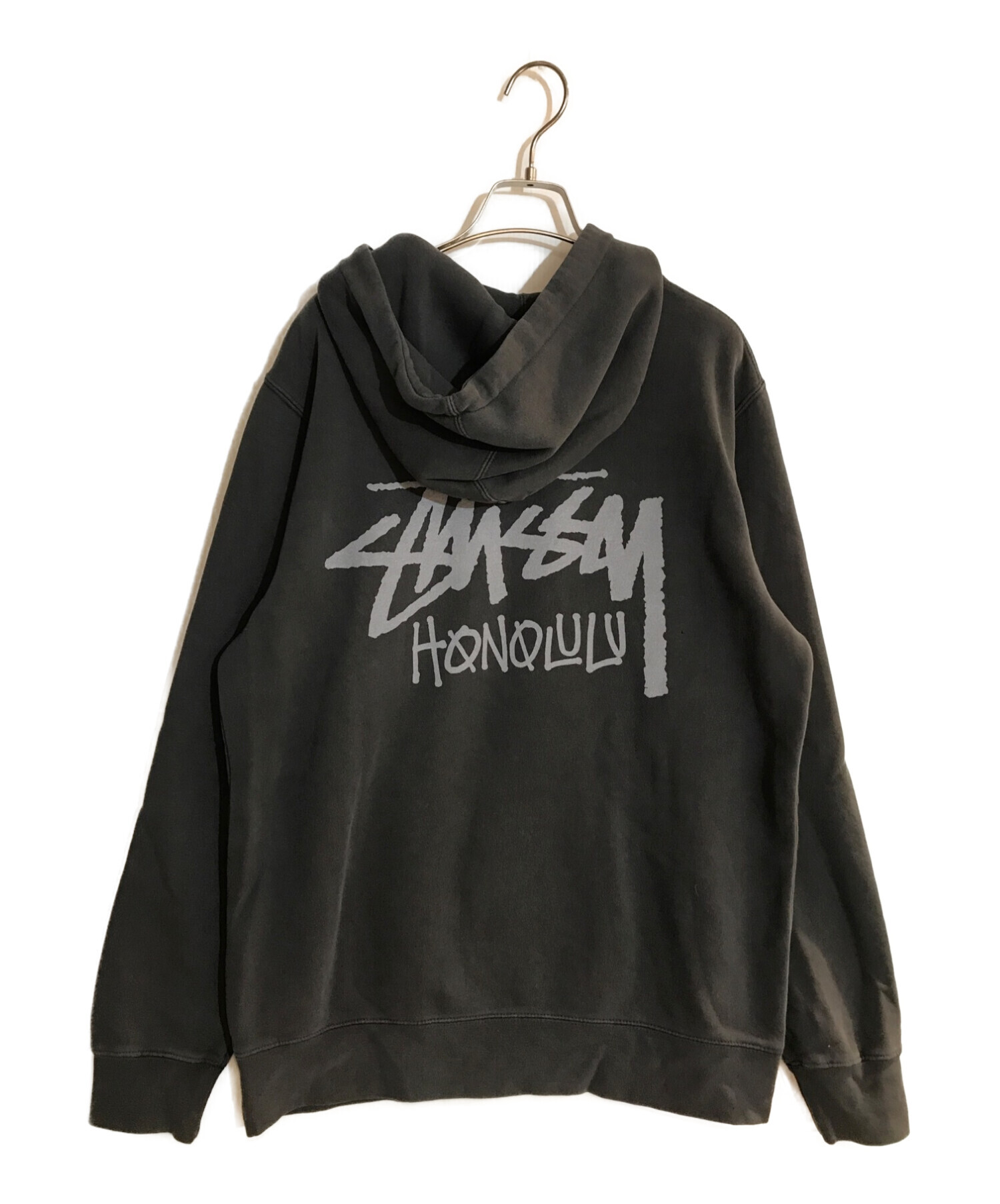 stussy (ステューシー) ホノルルロゴプルオーバーパーカー グレー サイズ:M