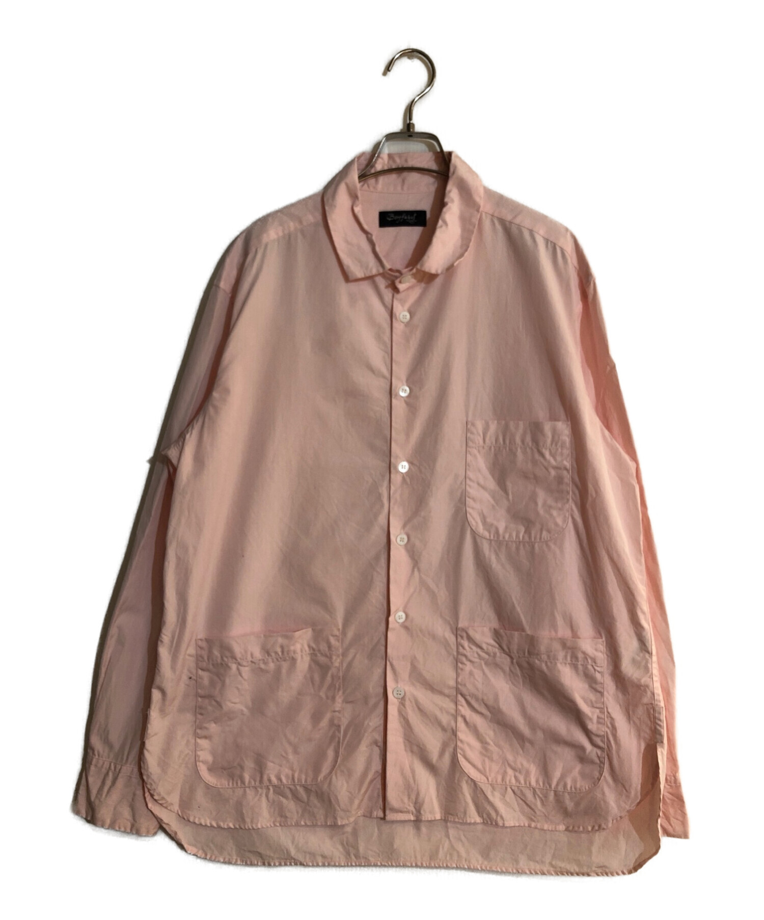 Bergfabel (バーグファベル) コットンファーマーシャツ ピンク サイズ:SIZE　48