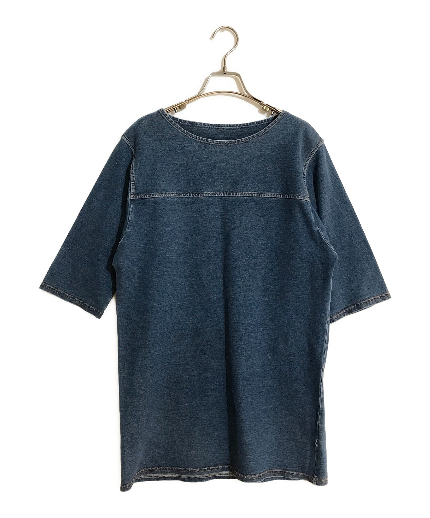 MM6 Maison Margiela (エムエムシックス メゾンマルジェラ) ストレッチデニムTシャツ ブルー サイズ:SIZE S