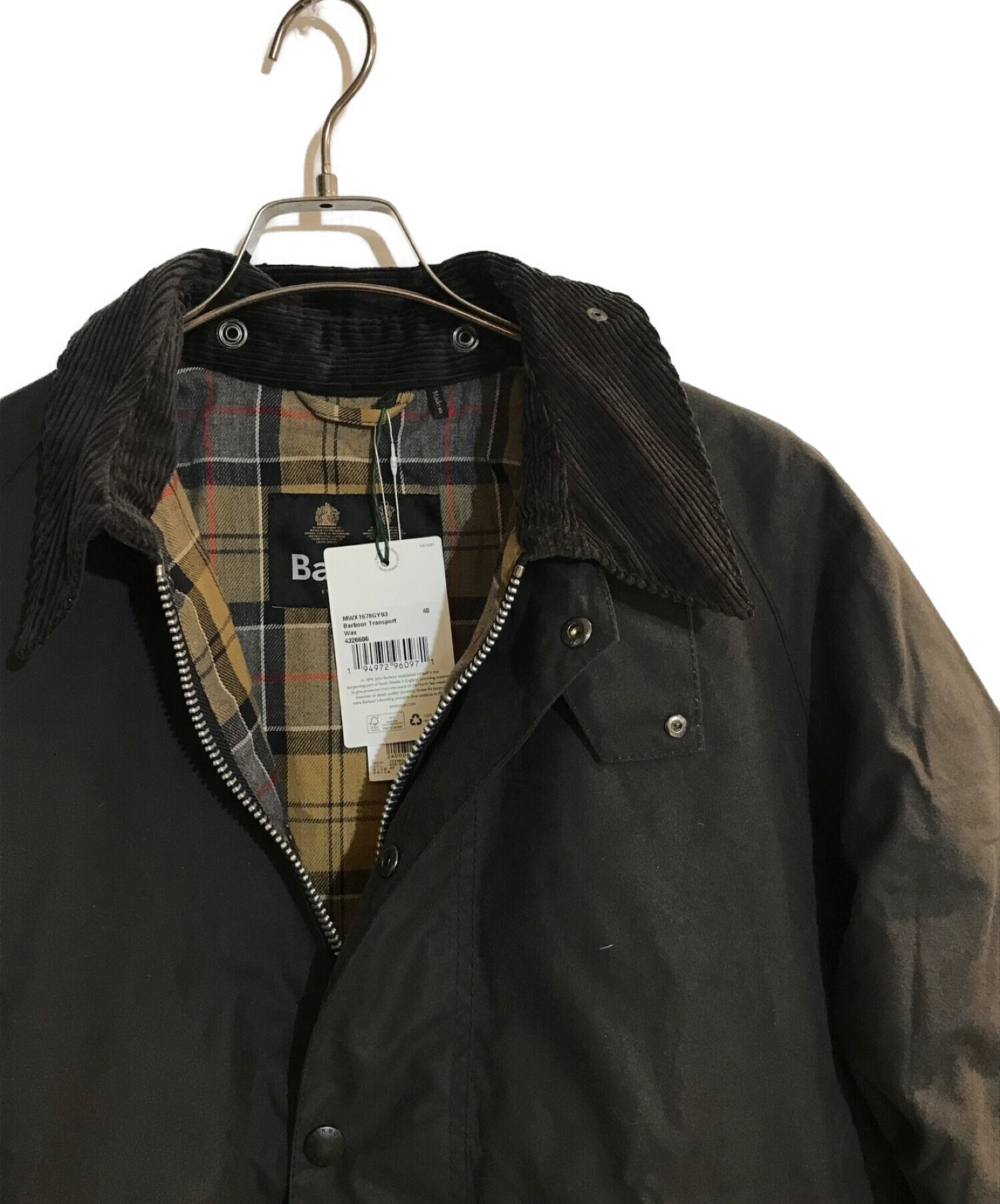 Barbour (バブアー) TRANSPORT WAX JACKET(トランスポートワックスジャケット) グレー サイズ:40