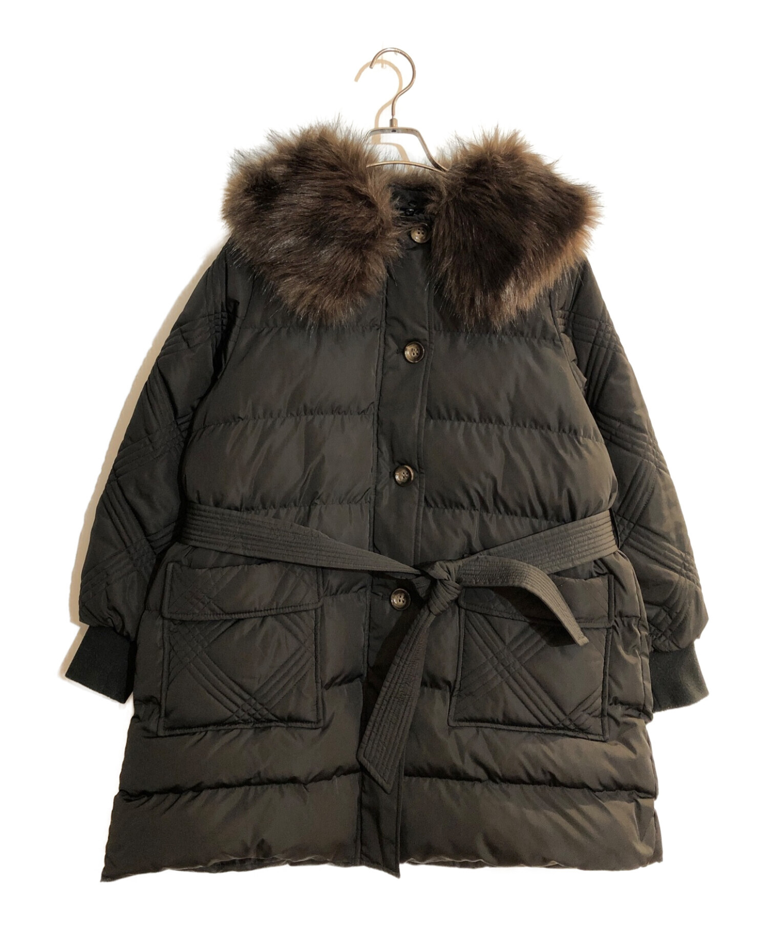 epine (エピヌ) fur collar quilting downcoat/ファーカラーキルティングダウンコート ブラック サイズ:表記なし