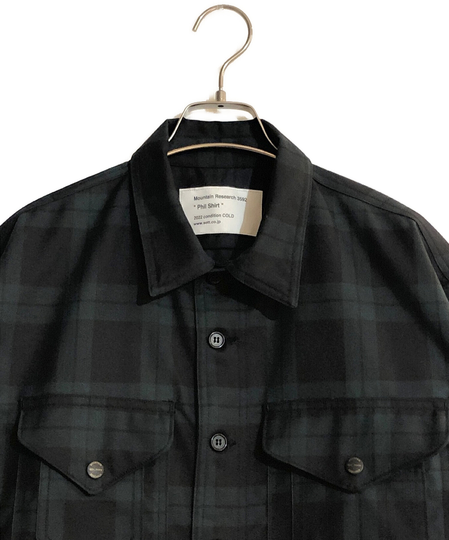 MOUNTAIN RESEARCH (マウンテンリサーチ) Phil Shirt／フィル　シャツ グリーン サイズ:SIZE M