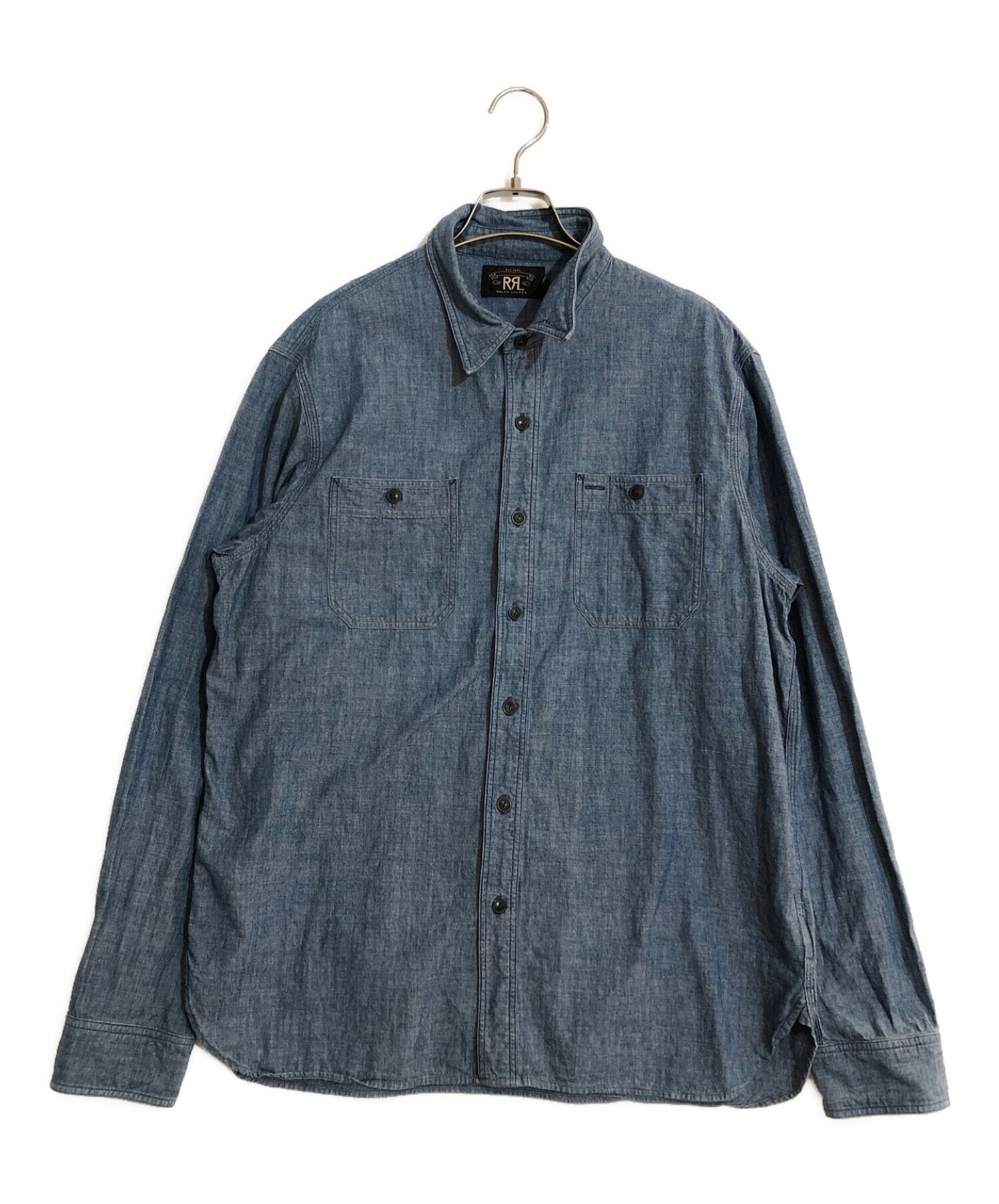RRL (ダブルアールエル) Cotton Work shirt/コットン ワーク シャツ ブルー サイズ:SIZE L