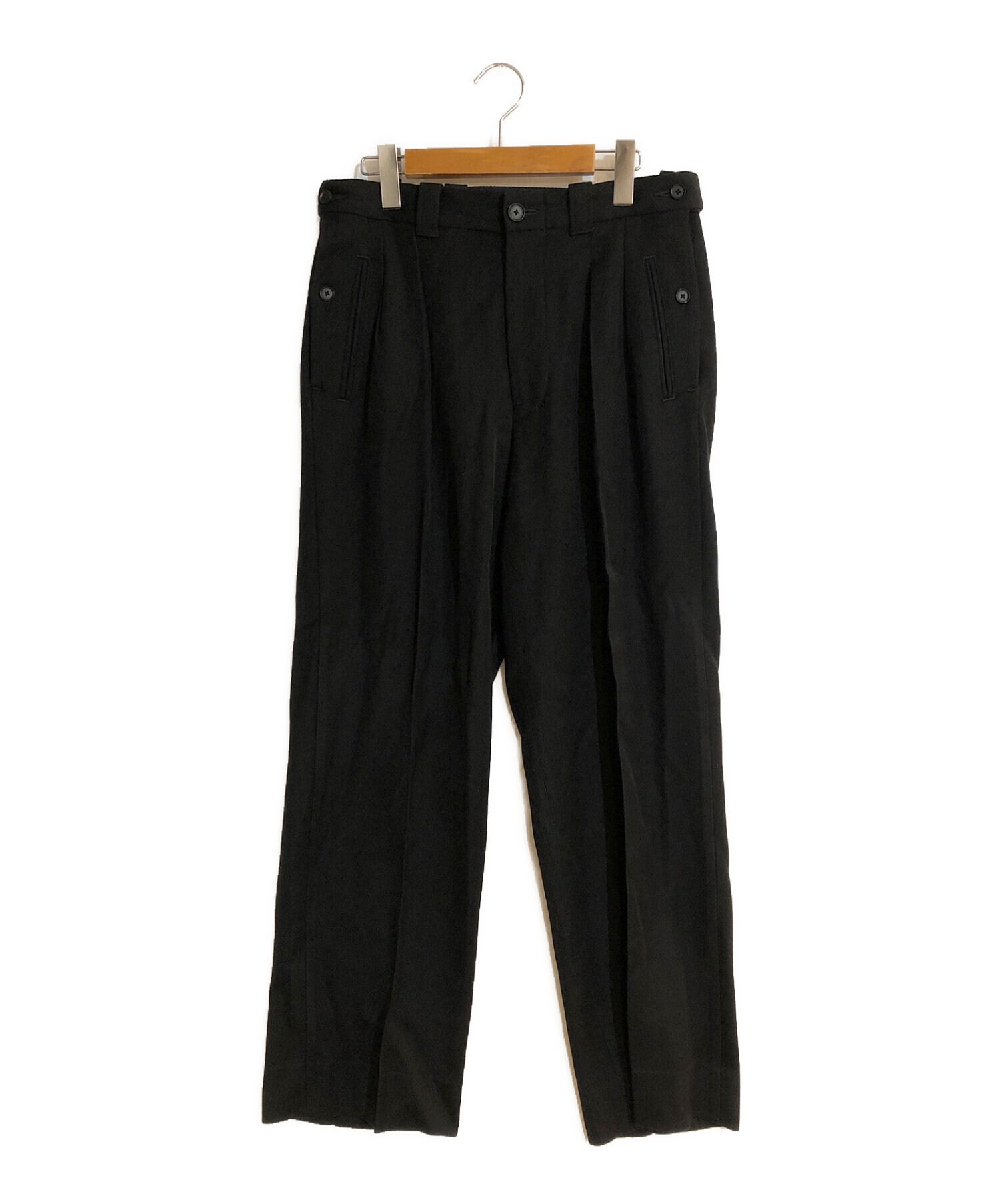 中古・古着通販】YOKE (ヨーク) 2TUCK WIDE GURKHA TROUSERS/2タック ワイド グルカ トラウサーズ ブラック  サイズ:SIZE 3｜ブランド・古着通販 トレファク公式【TREFAC FASHION】スマホサイト