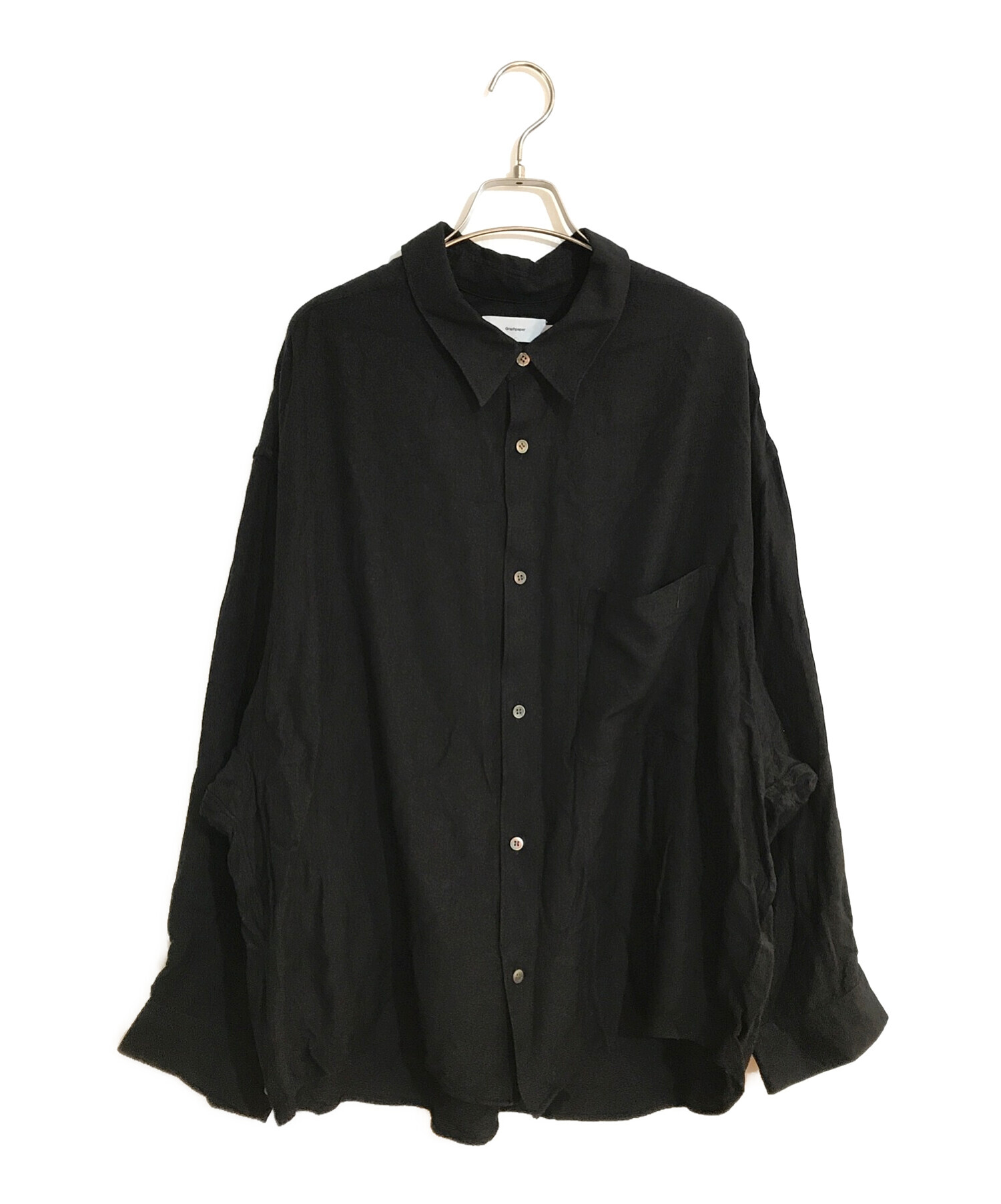 Graphpaper (グラフペーパー) レギュラーカラービッグスリーブシャツ ブラック サイズ:SIZE FREE