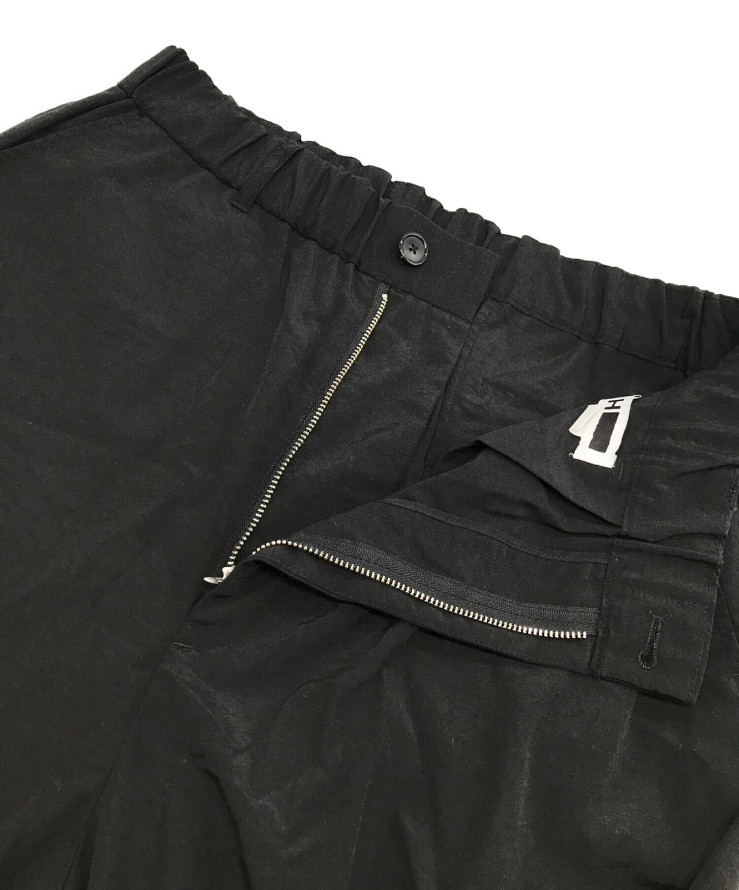 H BEAUTY&YOUTH (エイチ ビューティアンドユース) COTTON×NYLON BALLOON TAPERED  PANTS/コットン×ナイロンバルーンテーパードパンツ ブラック サイズ:SIZE L