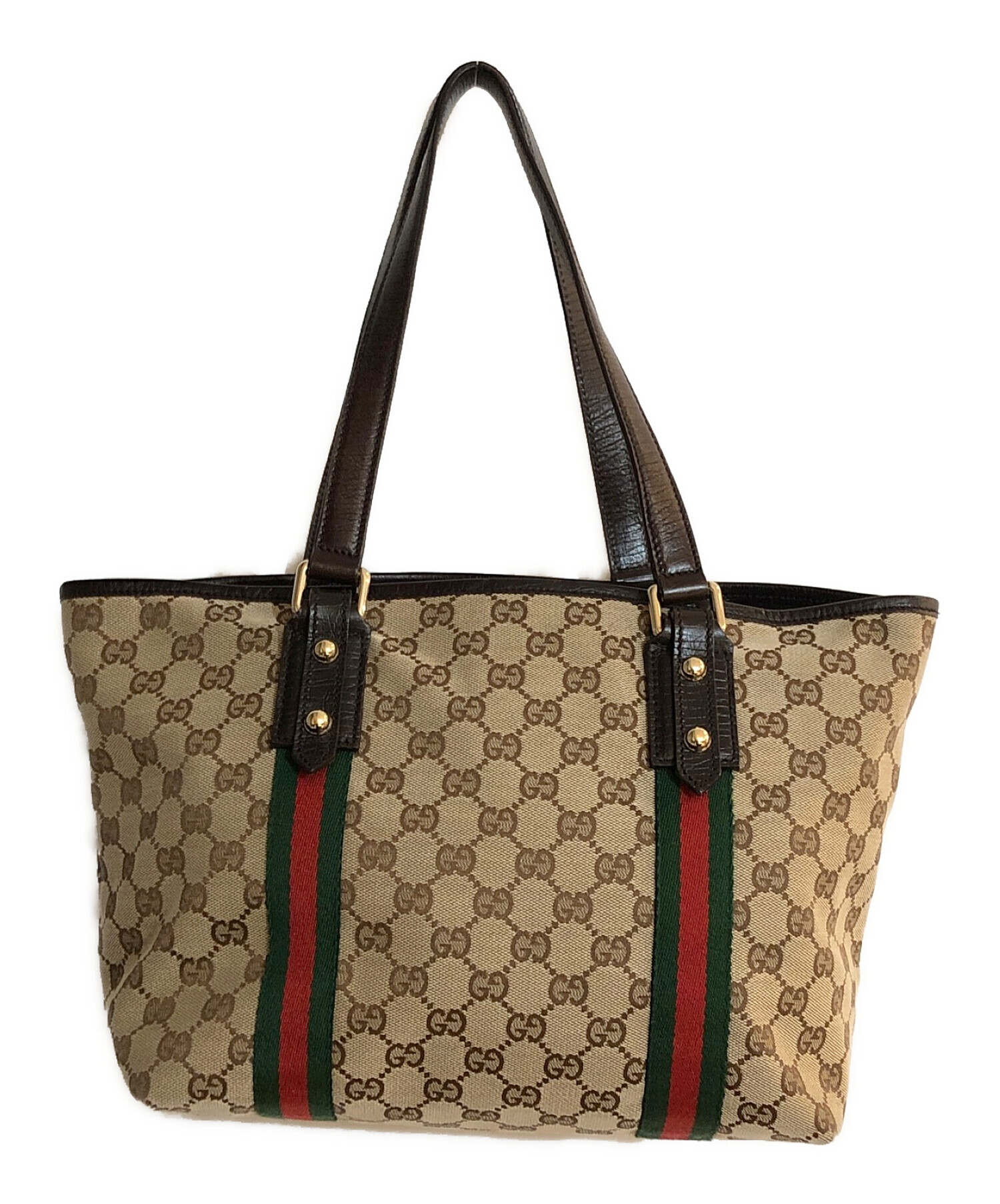 中古・古着通販】GUCCI (グッチ) GGシェリーラインキャンバストート