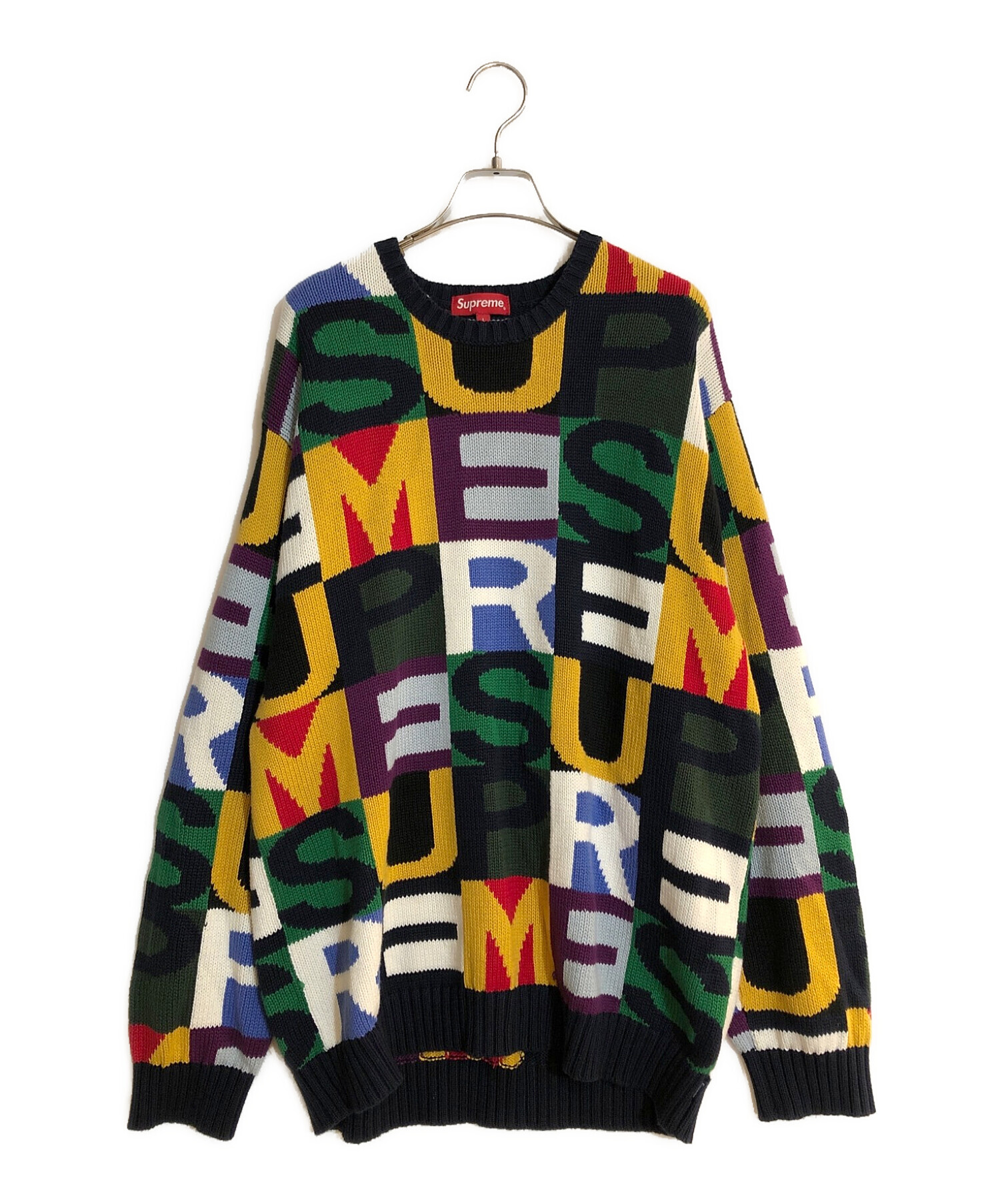 SUPREME (シュプリーム) ビッグレターズセーター ネイビー サイズ:SIZE L