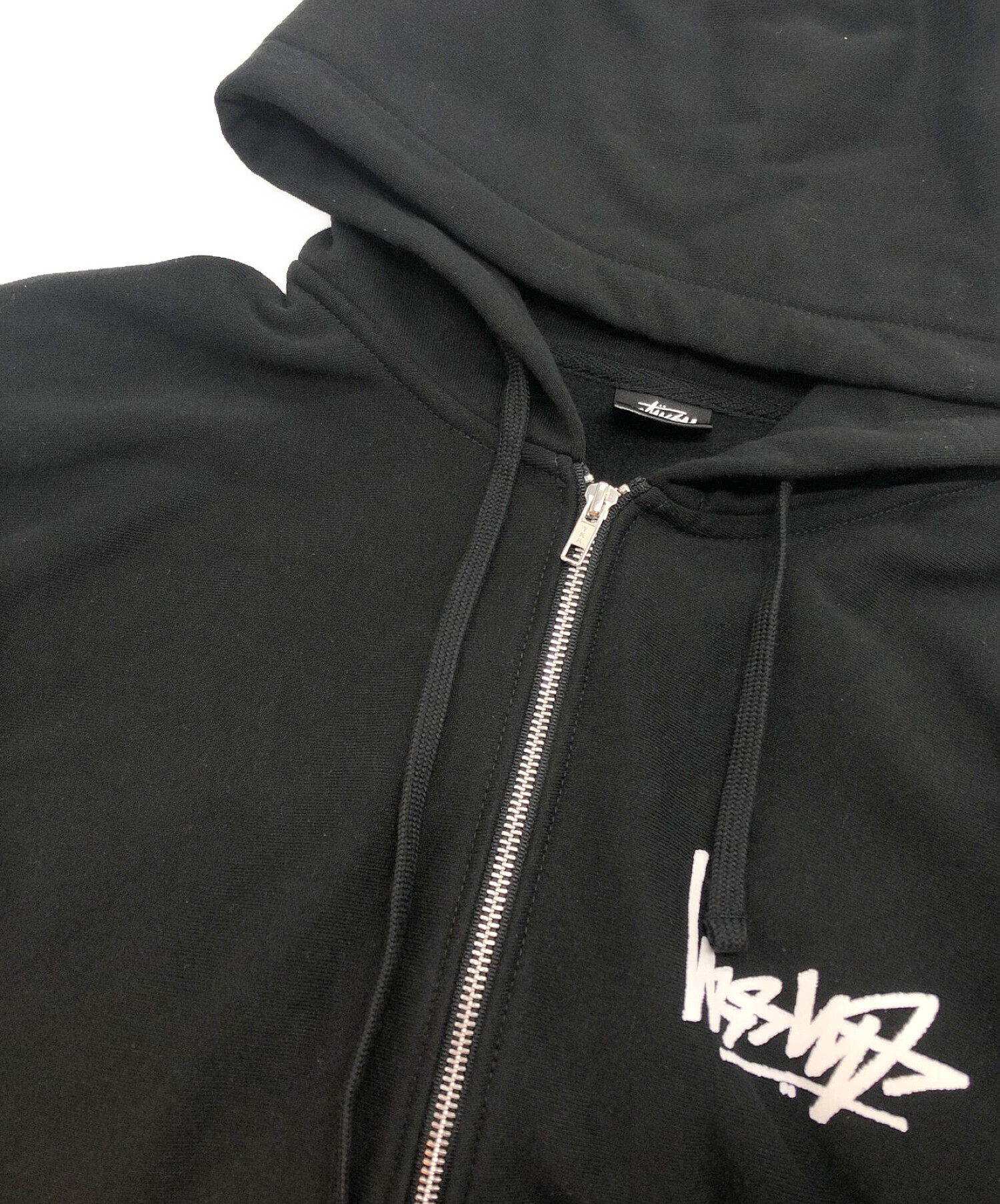 stussy (ステューシー) 反転バックジッププルオーバーパーカー ブラック サイズ:SIZE L