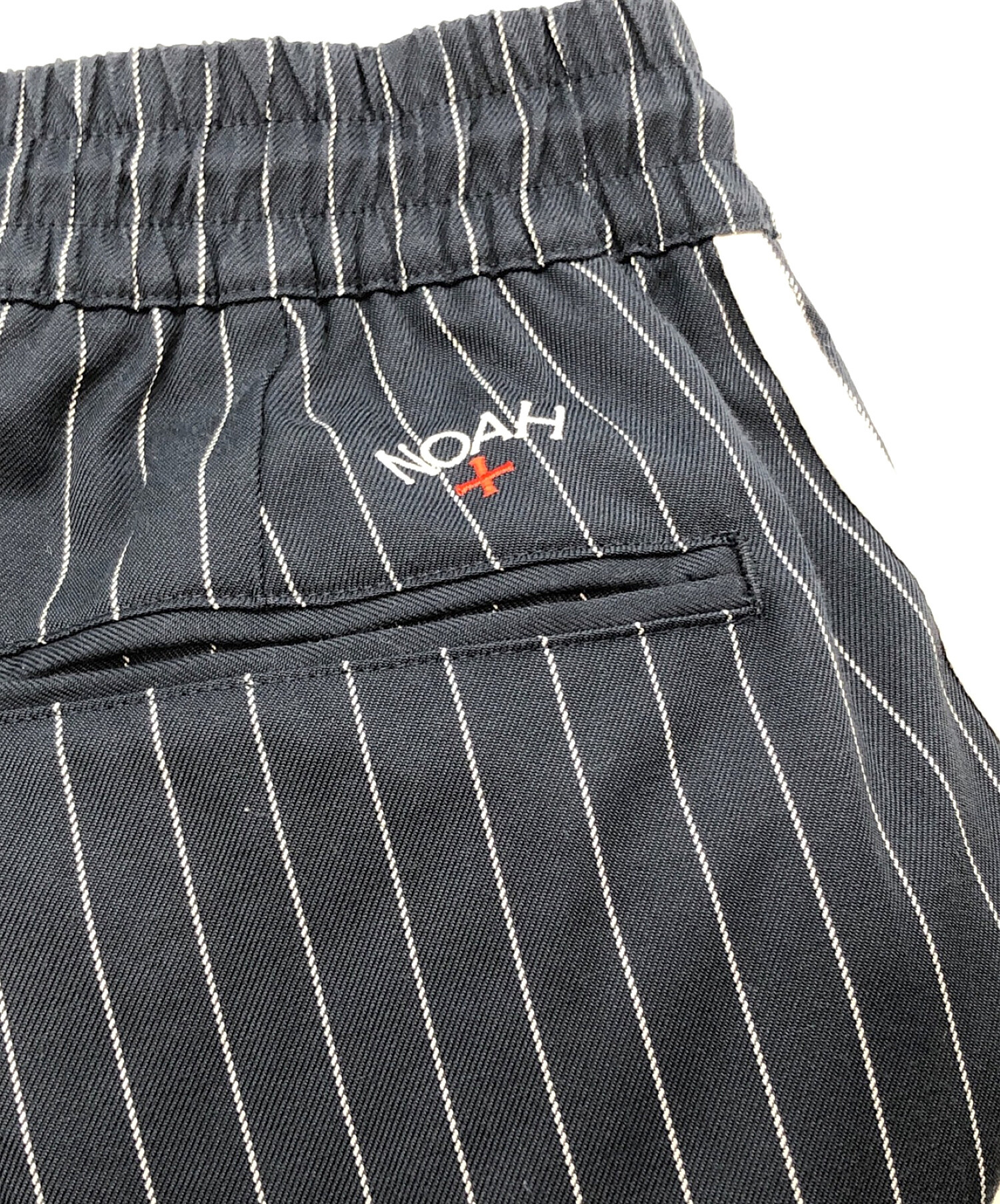 adidas originals×NOAH (アディダスオリジナル×ノア) Double-pleat Drawstring Pant/ダブル プリート  ドロースティング パンツ ネイビー サイズ:L