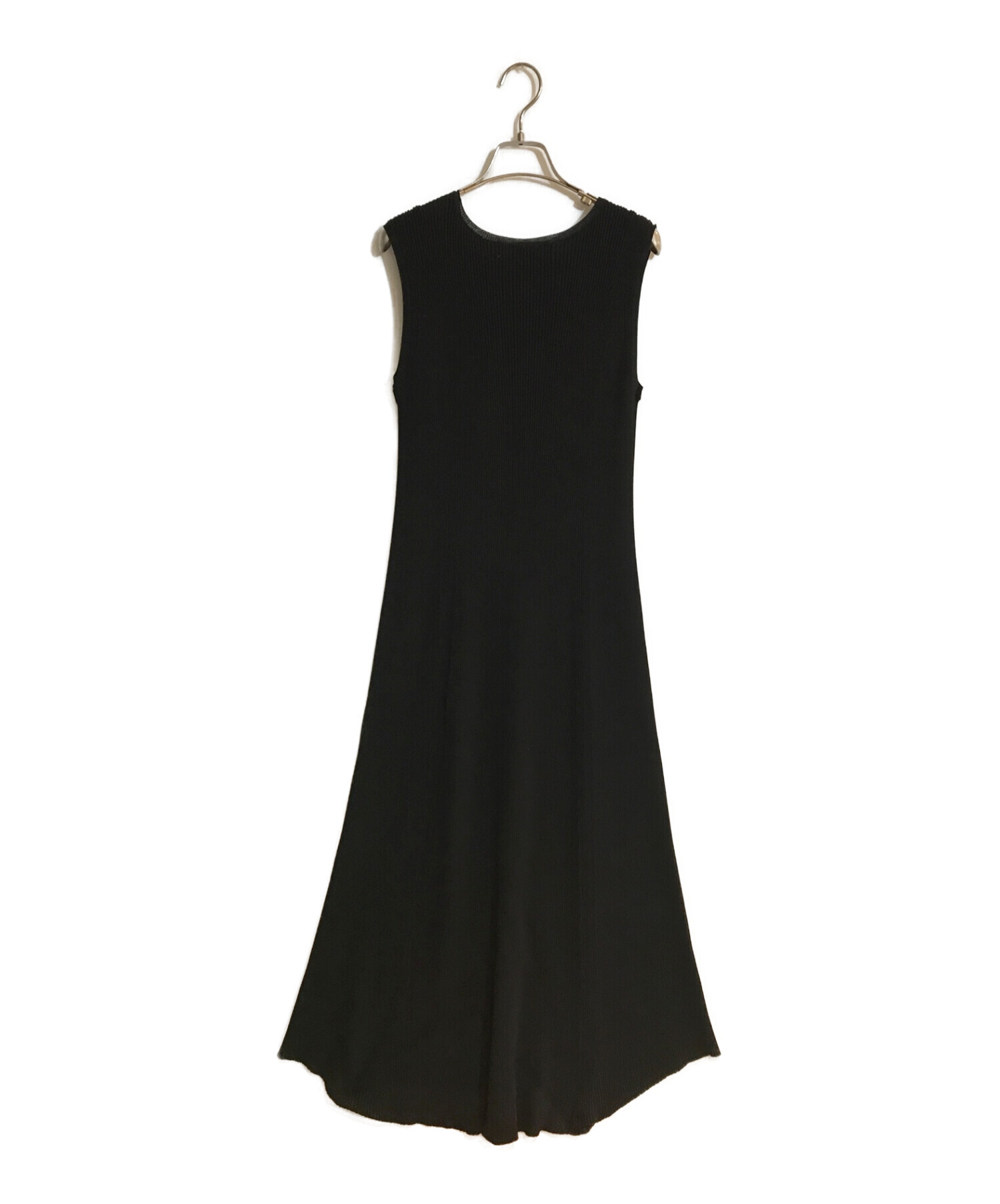 LE CIEL BLEU (ルシェルブルー) Rib Shaped Knit Dress/リブ シェイプト ニット ドレス ブラック サイズ:36