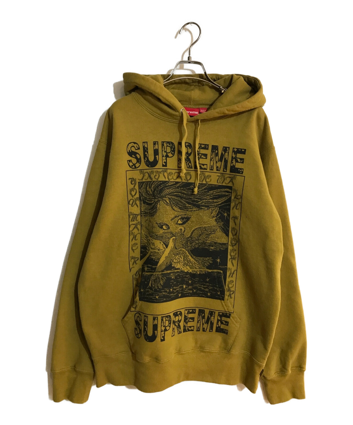Supreme (シュプリーム) doves hooded sweatshirt/ダヴズ スウェットパーカー イエロー サイズ:SIZE L