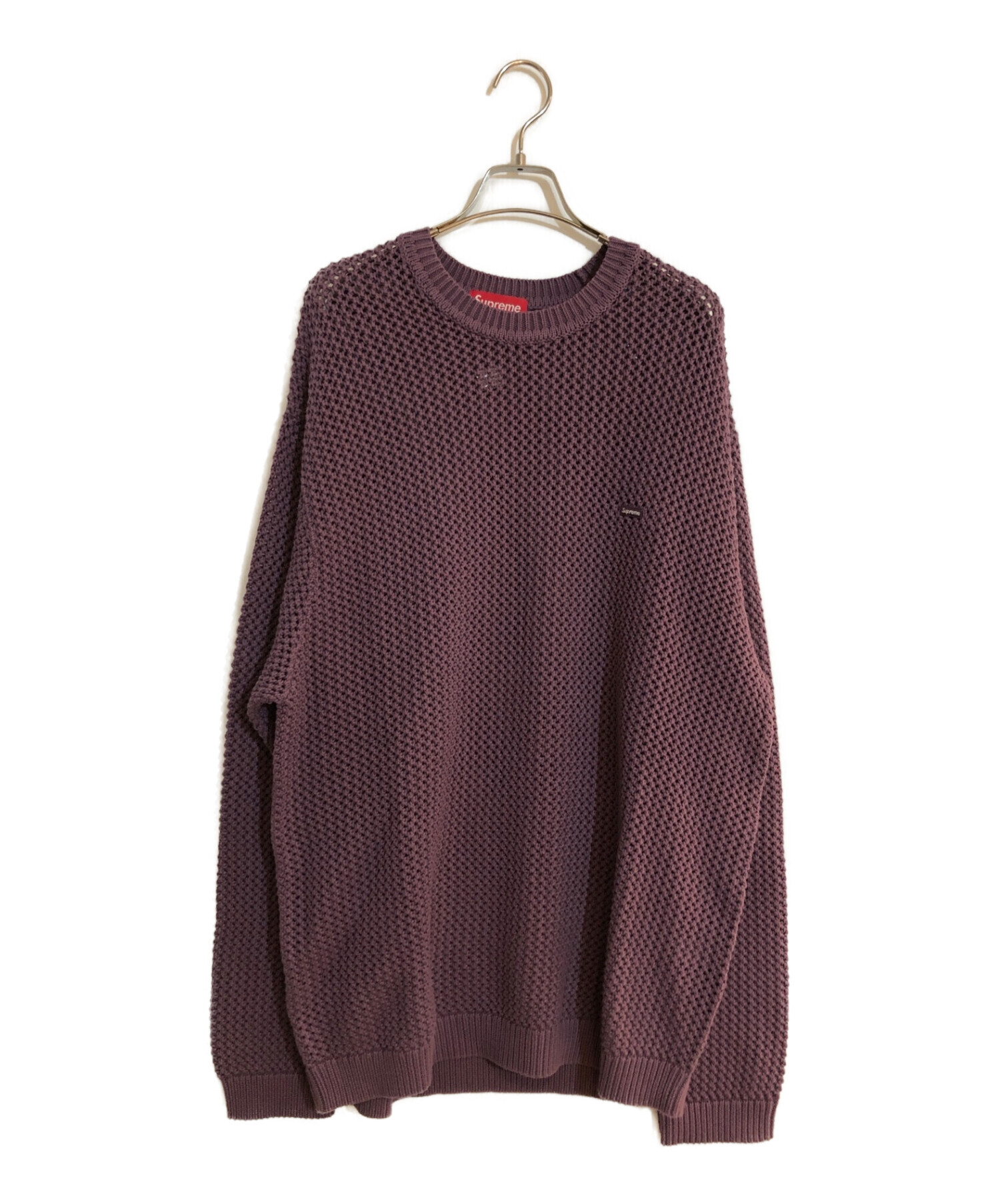 SUPREME (シュプリーム) open knit small box sweater/オープンニット スモール ボックス セーター パープル  サイズ:XL