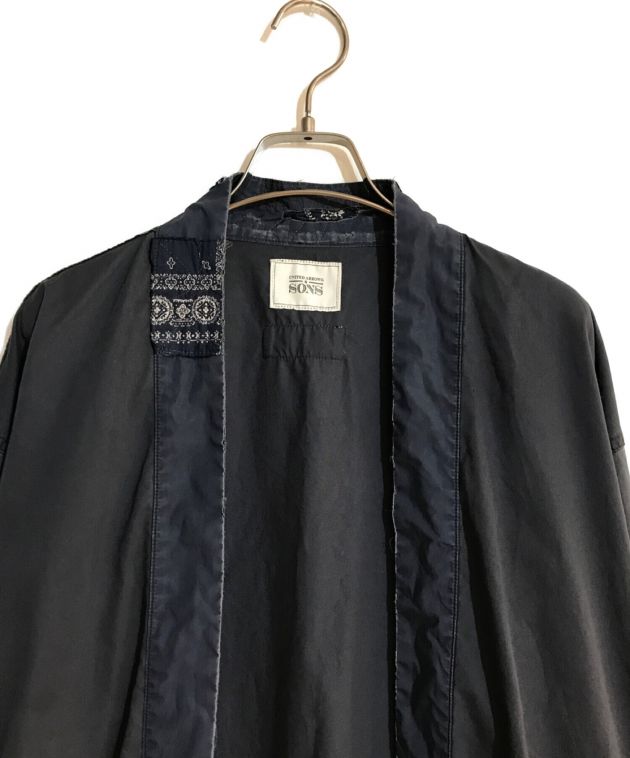 UNITED ARROWS & SONS (ユナイテッドアローズ アンド サンズ) ダメージ加工ノーカラージャケット ネイビー サイズ:SIZE L