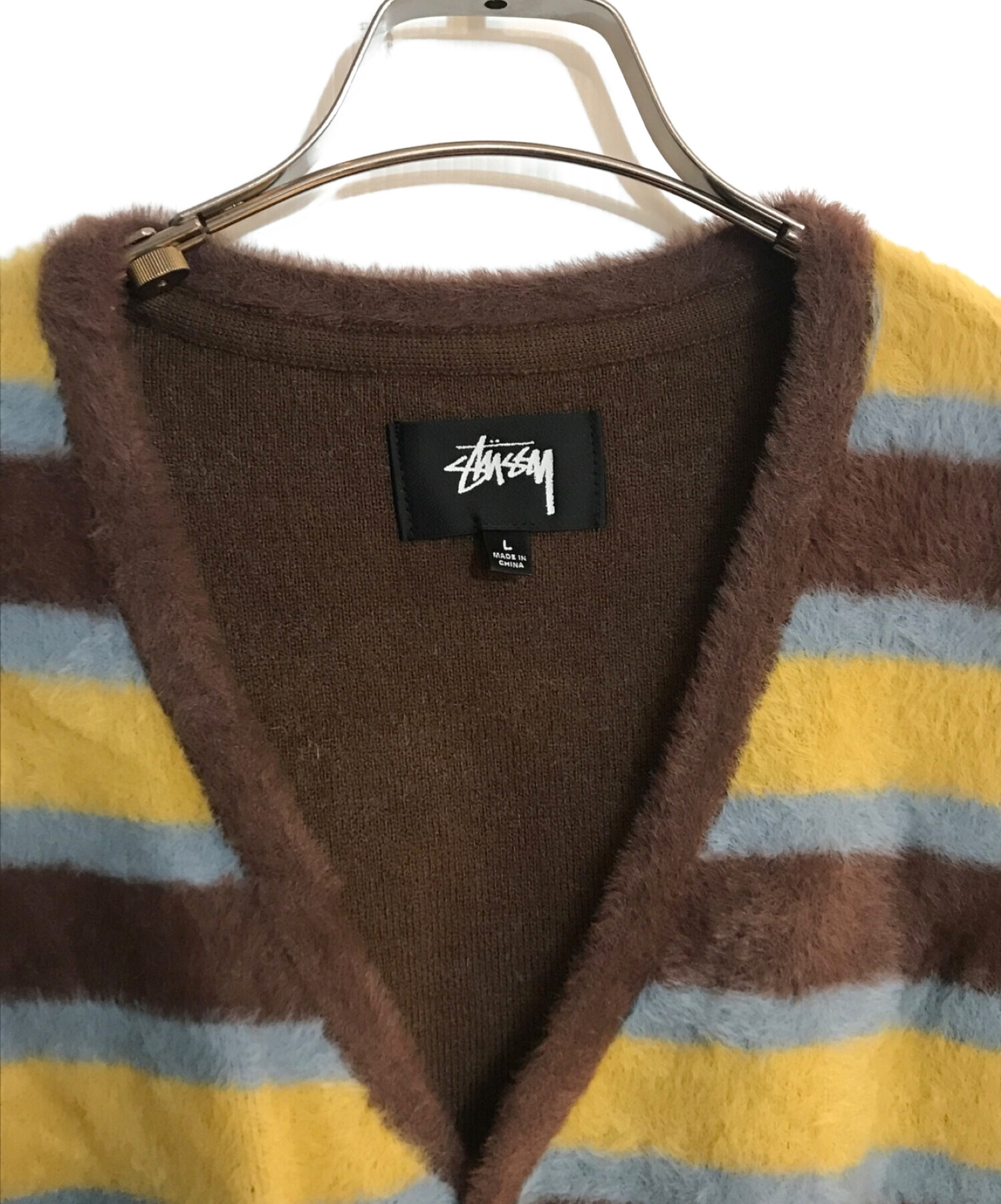 中古・古着通販】stussy (ステューシー) Horizontal stripe cardigan