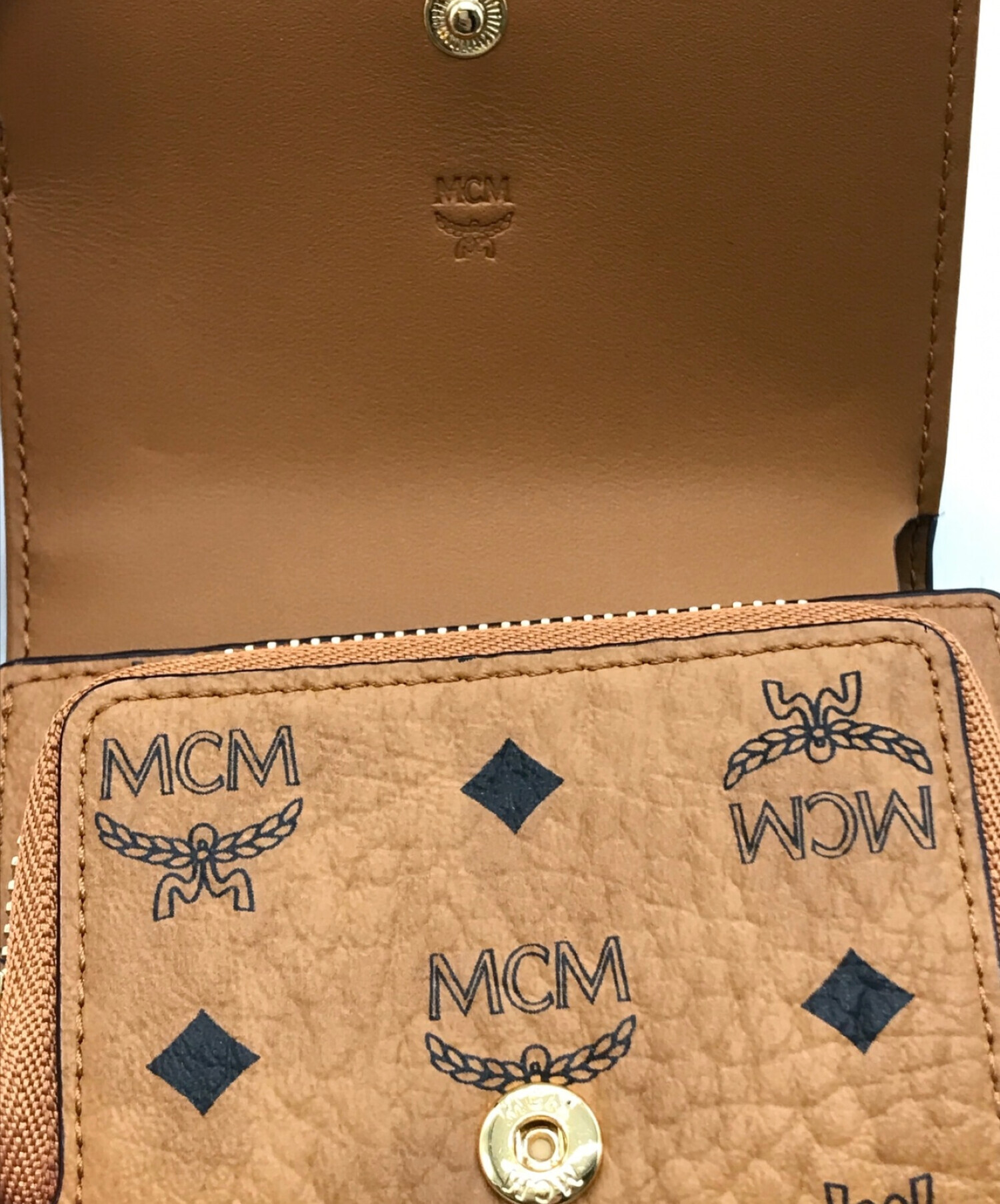 中古・古着通販】MCM (エムシーエム) 3つ折り財布 ブラウン｜ブランド