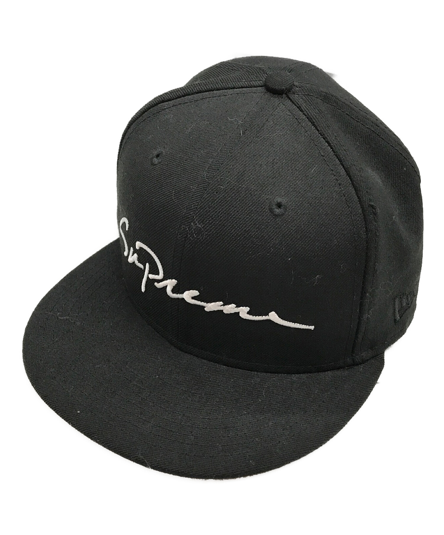 SUPREME×NEWERA (シュプリーム × ニューエラ) Classic Script New Era Cap/クラシック スクリプト ニュー  エラ キャップ ブラック サイズ:SIZE　7 5/8