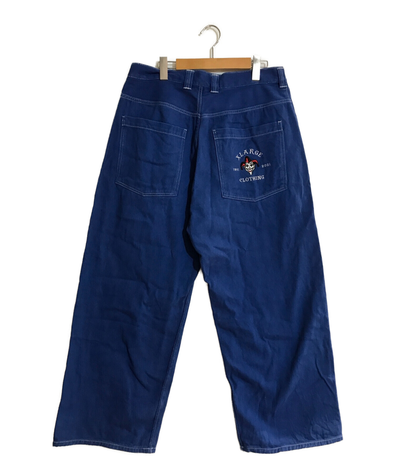X-LARGE (エクストララージ) CONTRAST STITCH WIDE PANTS/コントラスト スティッチ パンツ ブルー サイズ:SIZE  36