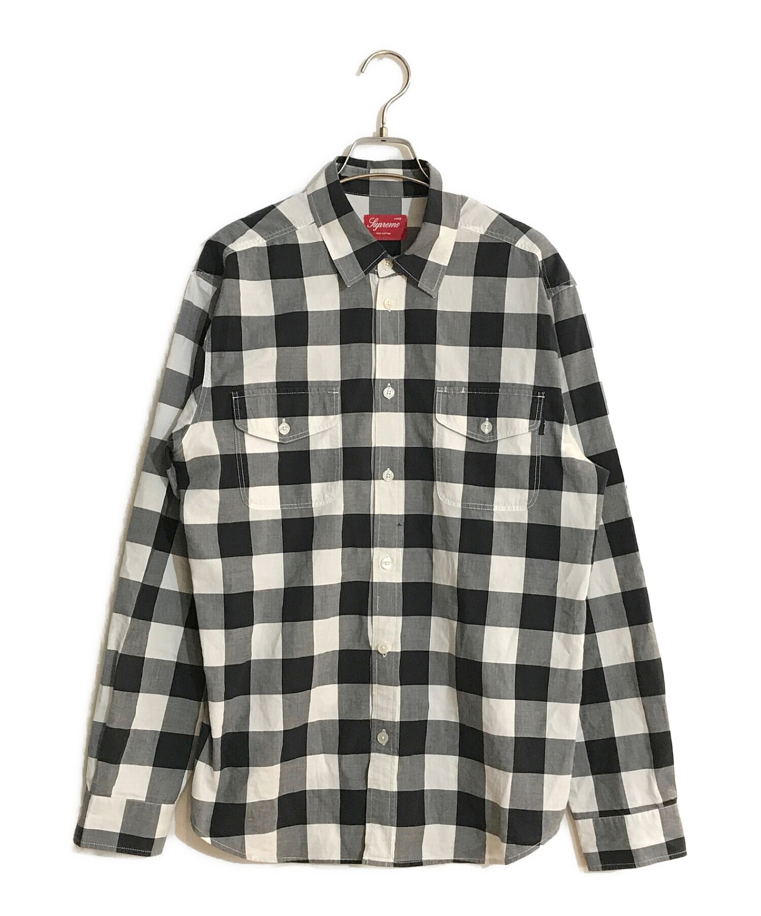 SUPREME (シュプリーム) Block Check Work Shirt グレー サイズ:SIZE L