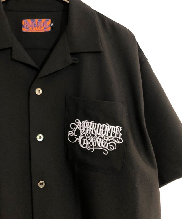 BUDSPOOL (バッズプール) APHRODITE GANG CLASSIC LOGO S/S OPEN COLLAR SHIRT/アフロディーテ  ギャング クラシック ロゴ S/S オープン カラー シャツ ブラック サイズ:S