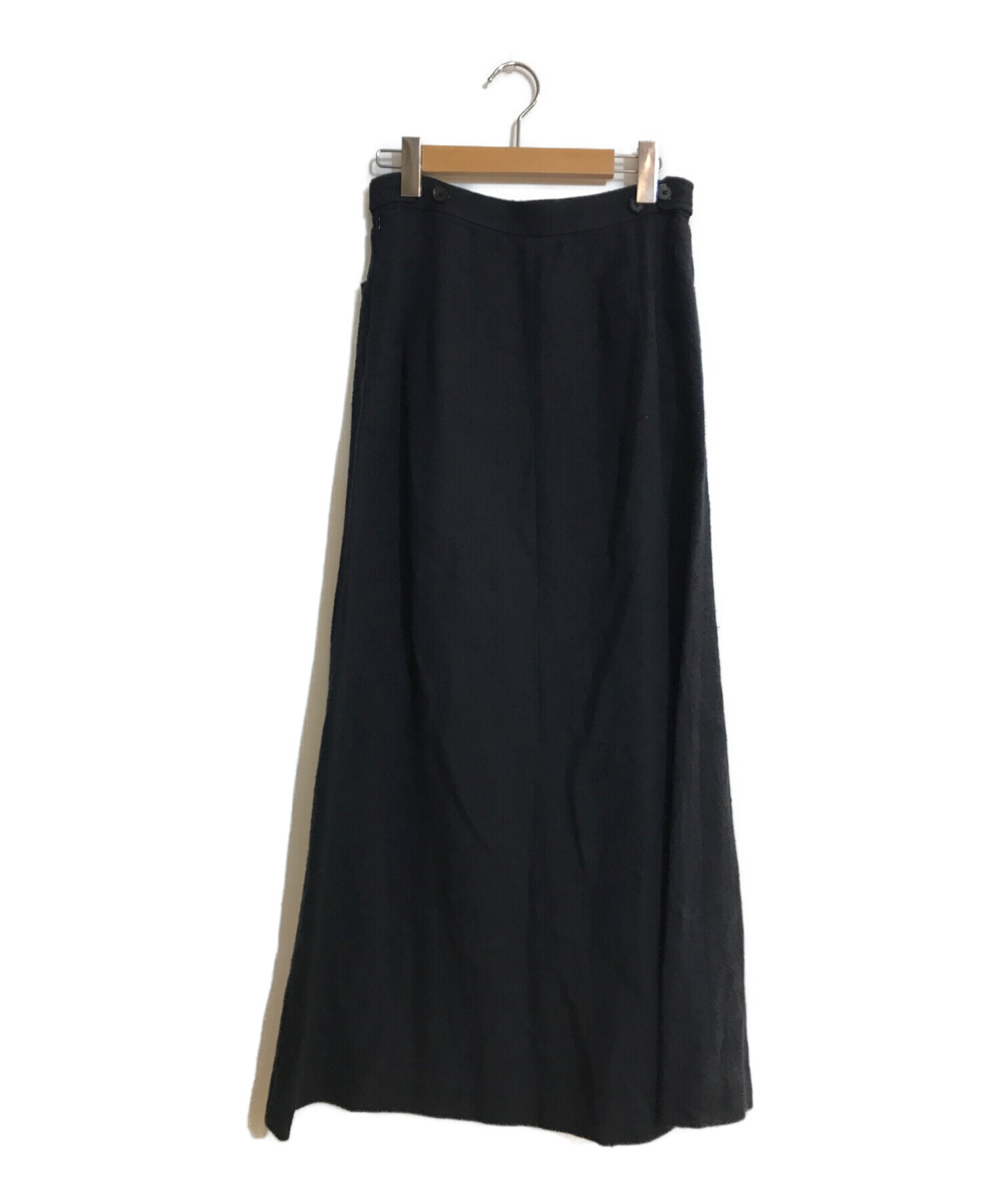 AURALEE (オーラリー) LINEN SILK SUMMER TWEED LONG SKIRT/リネン シルク サマー ツウィード ロング  スカート ネイビー サイズ:SIZE　101cm(W40)